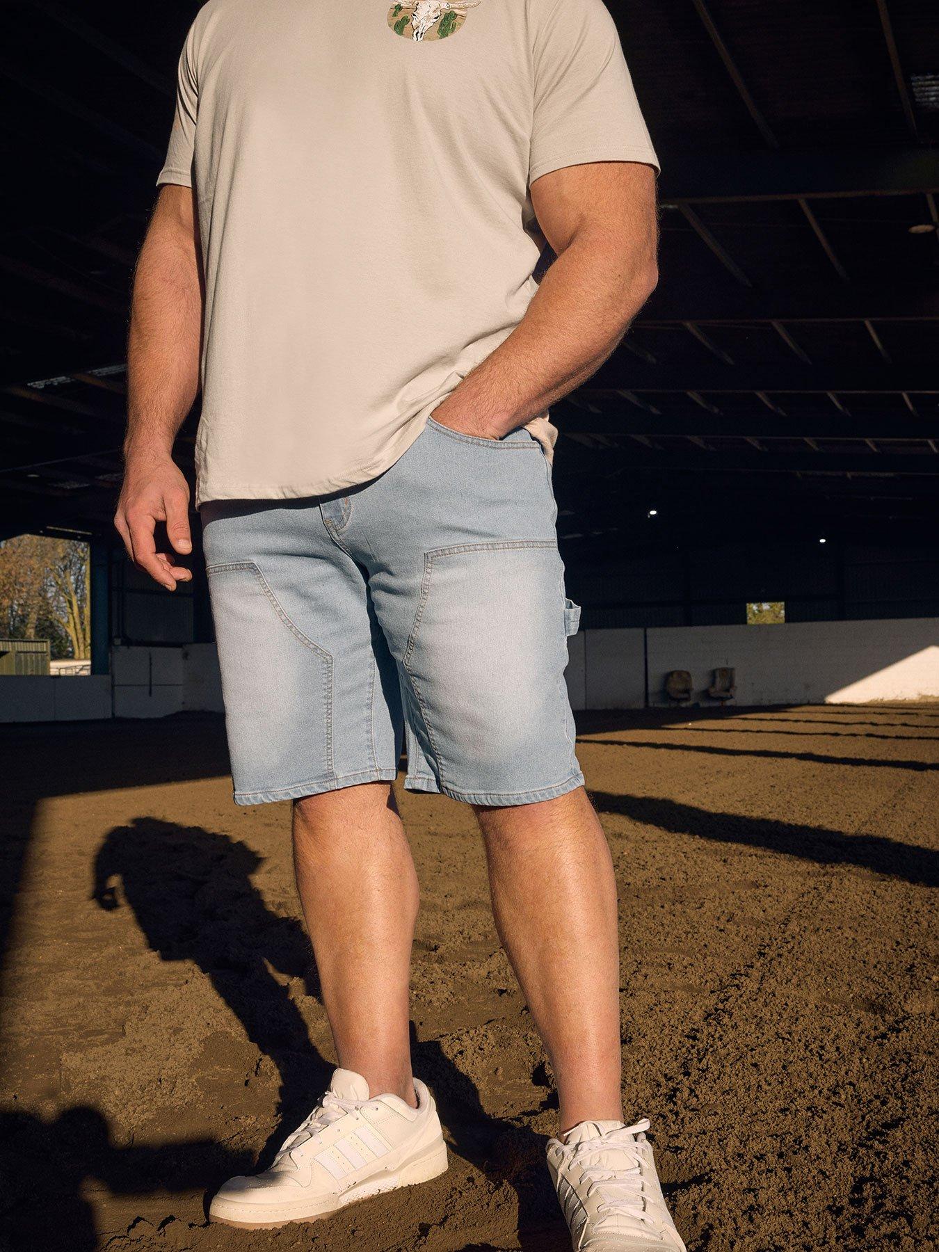 BadRhino Light Wash Carpenter Shorts - Blue