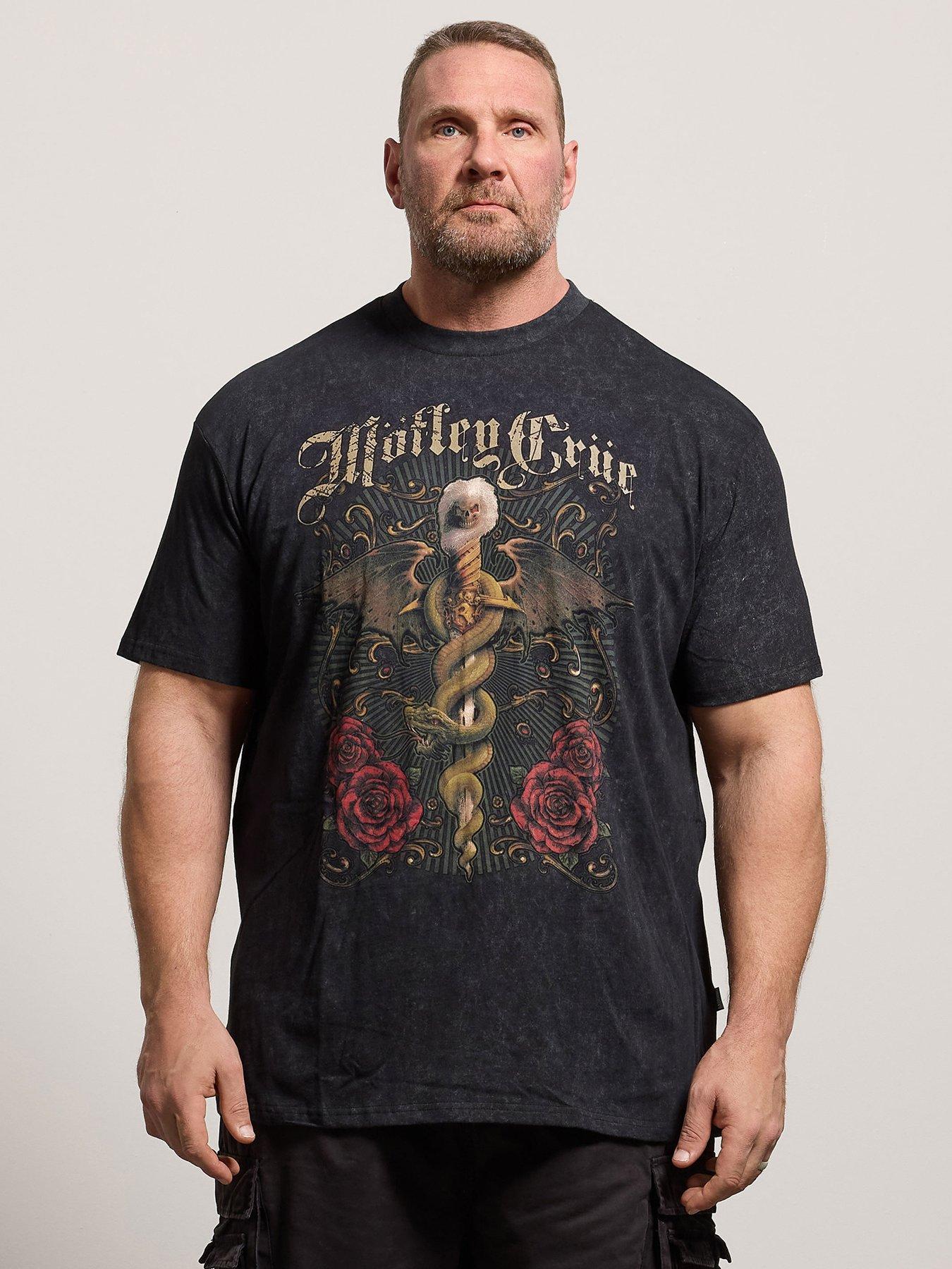 BadRhino Acid Wash 'Motley Crue' Extra Long T-Shirt - Black