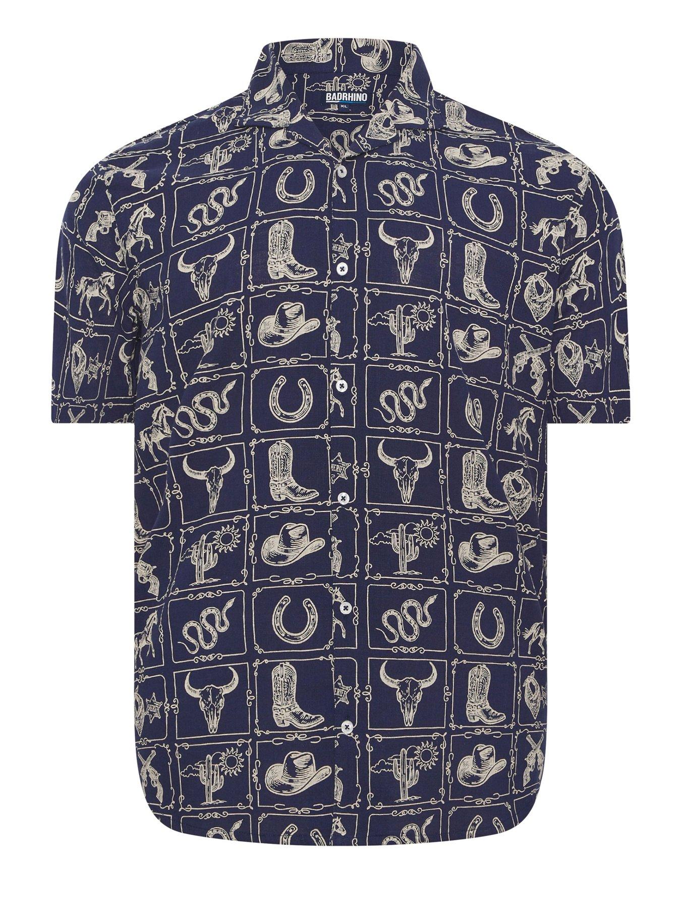 Image 5 of 5 of BadRhino Country Slub Short Sleeve Shirt - Blue