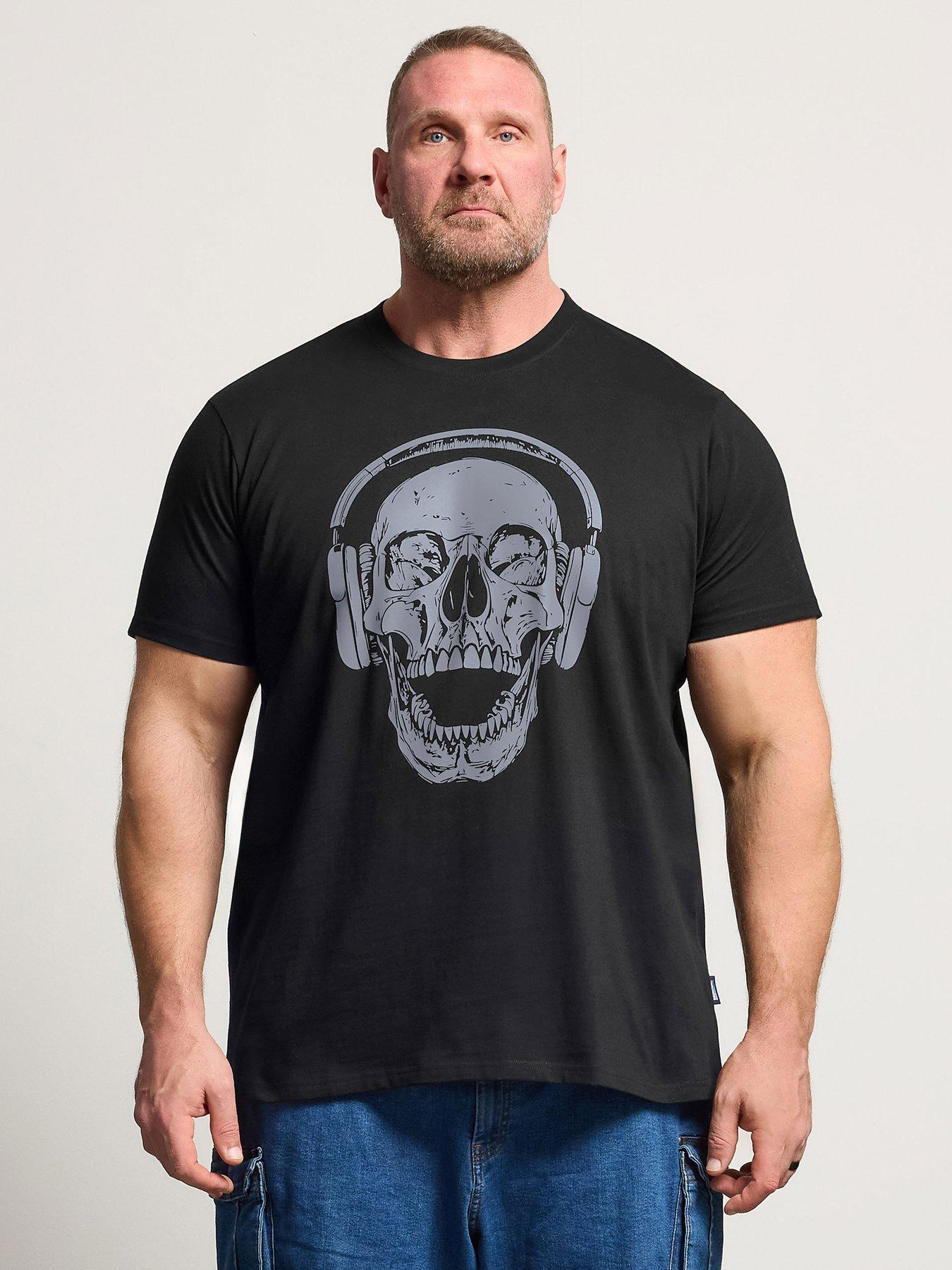 Image 1 of 5 of BadRhino Skull Headphones T-Shirt - Black