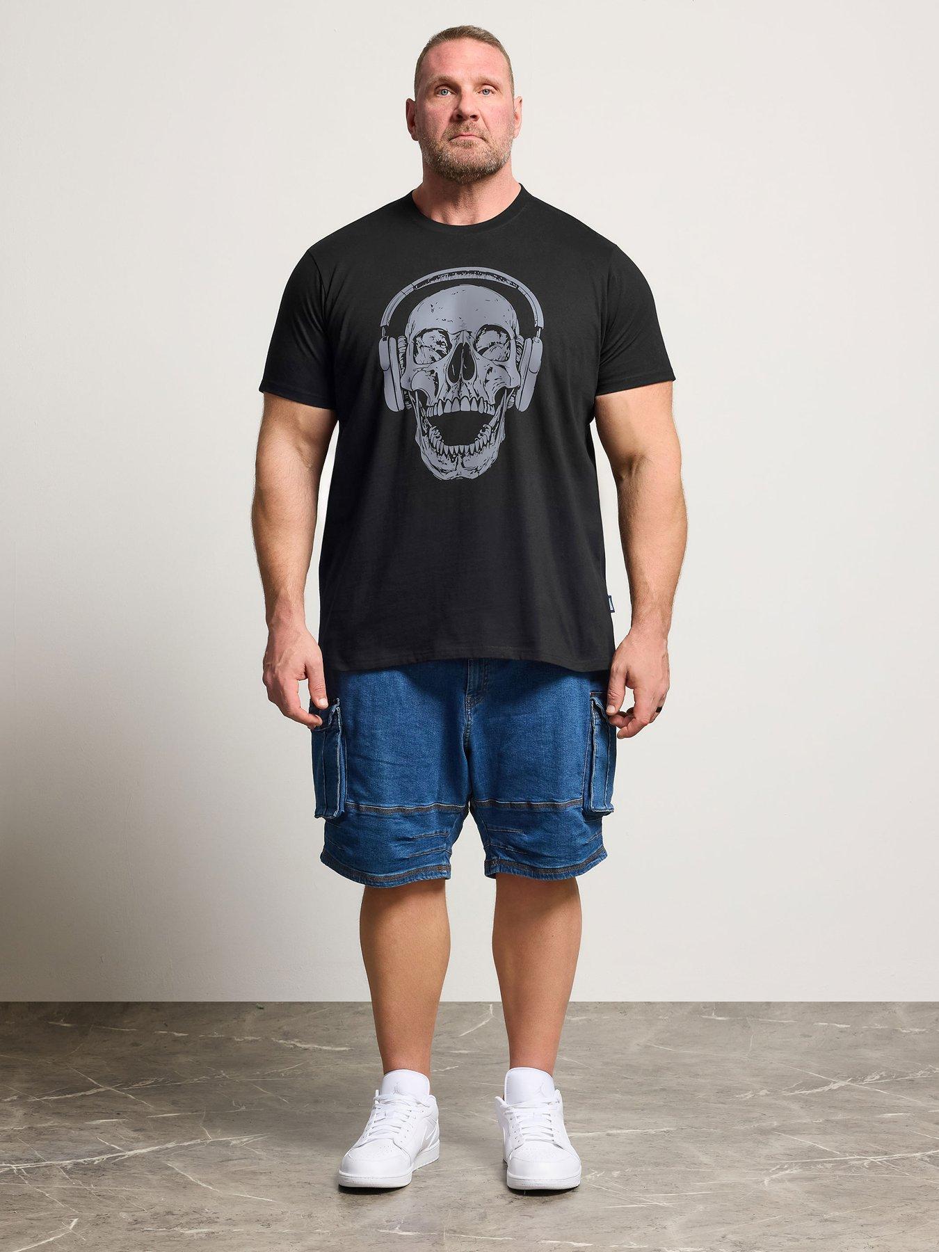 Image 3 of 5 of BadRhino Skull Headphones T-Shirt - Black