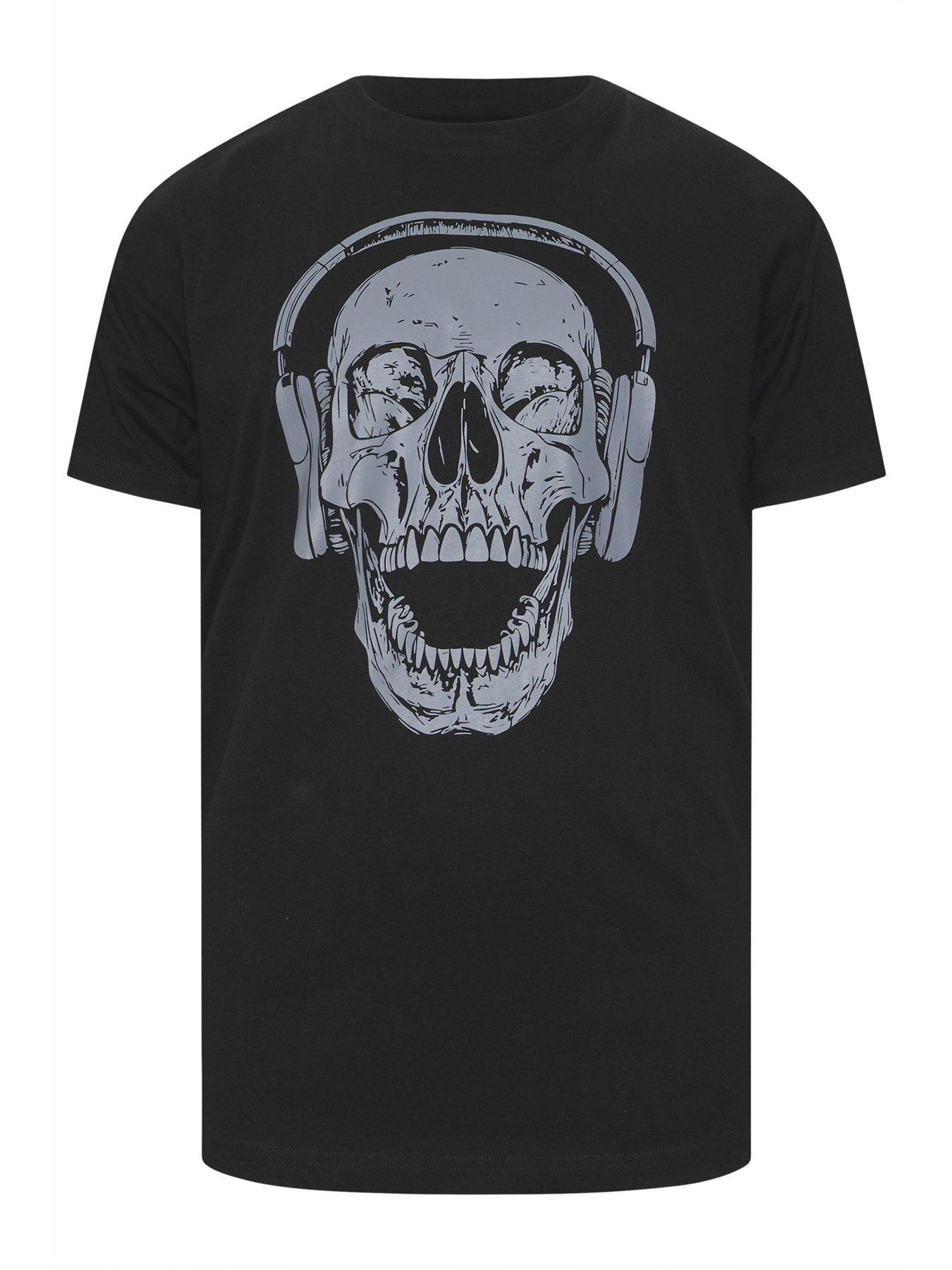Image 5 of 5 of BadRhino Skull Headphones T-Shirt - Black