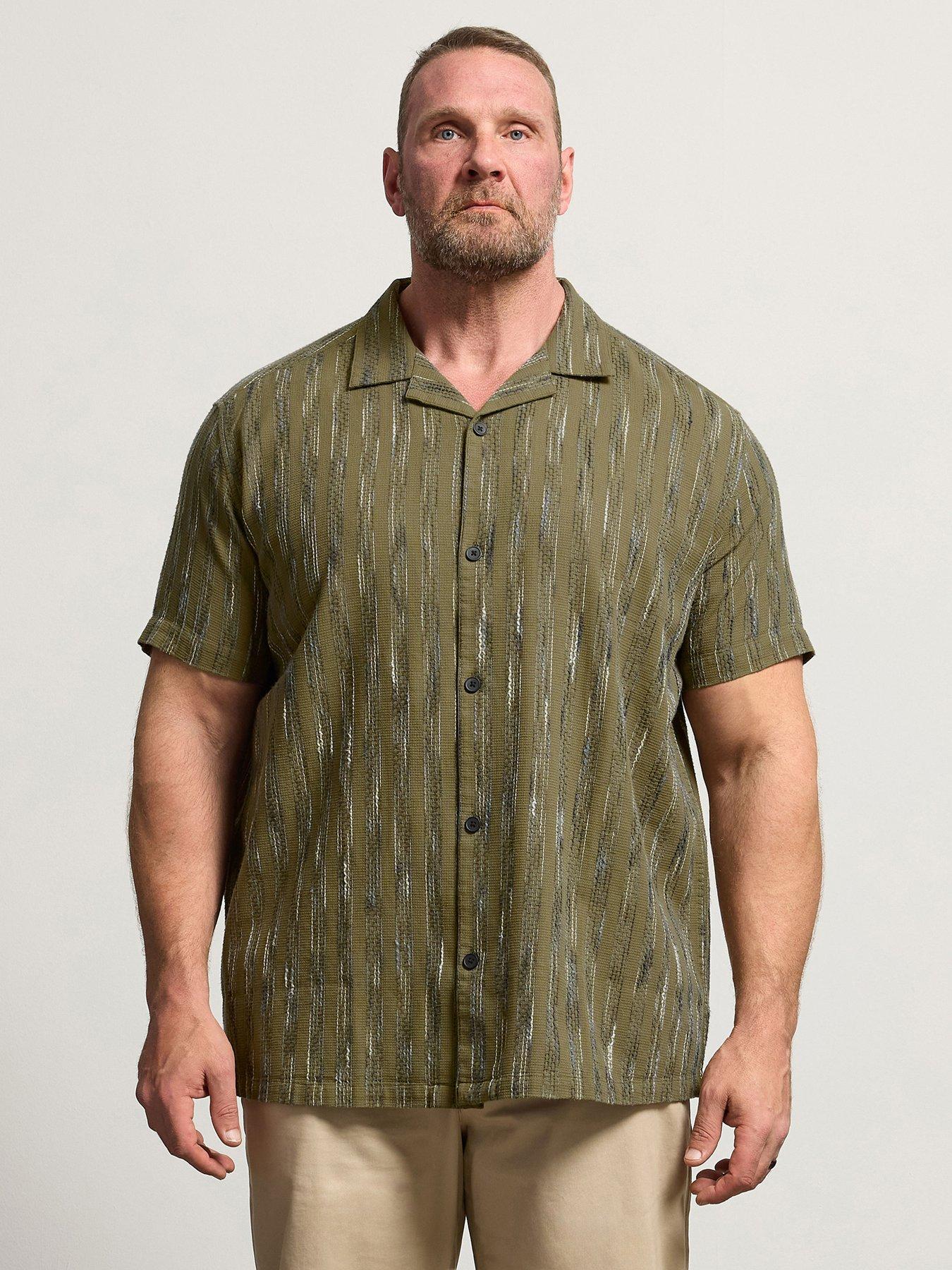 Badrhino Knitted Revere Short Sleeve Shirt - Green