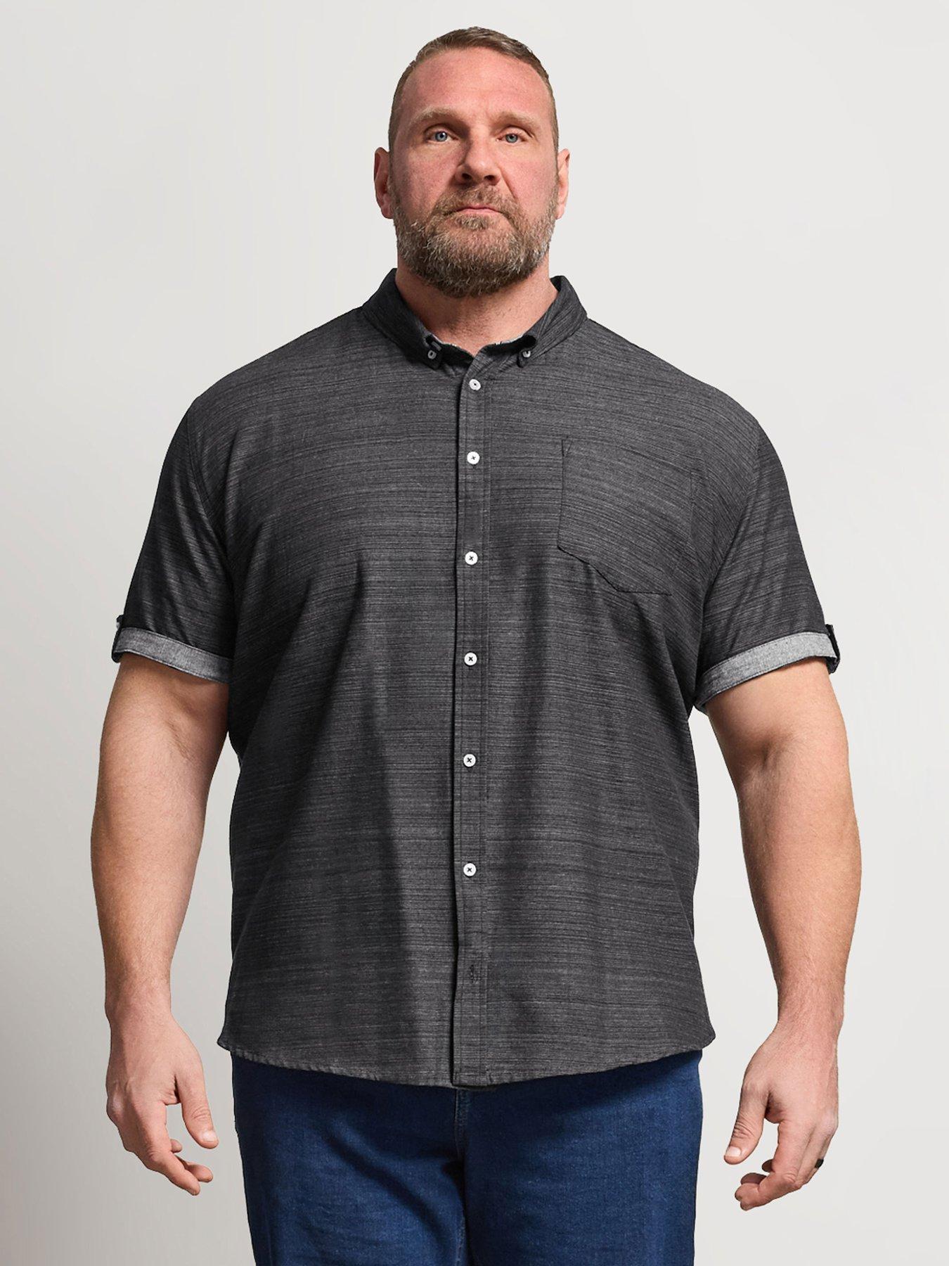 BadRhino Short Sleeve Slub Shirt, Black, Size 4Xl, Men