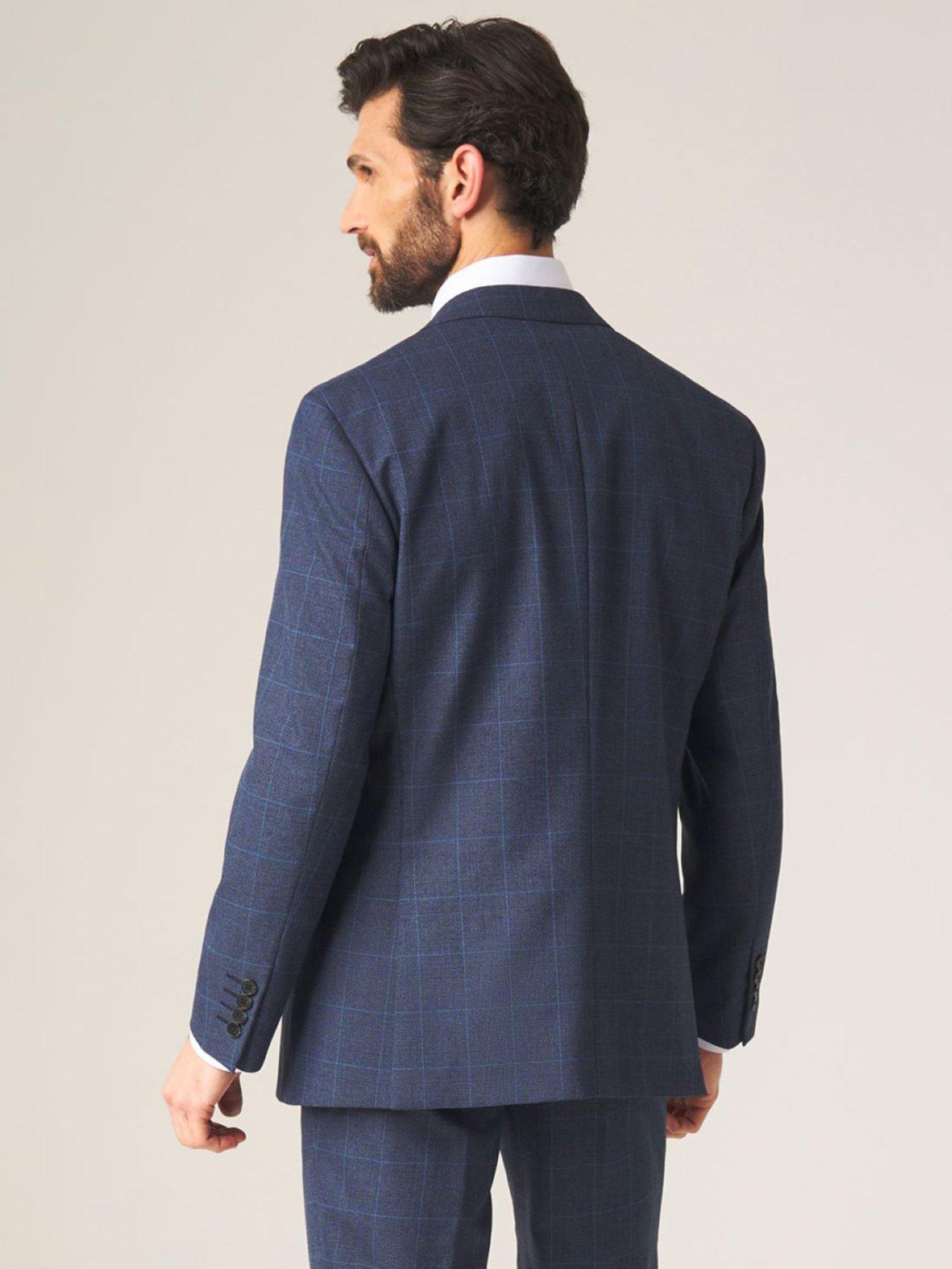 Image 2 of 5 of Skopes Anello Check Tailored Fit Suit Jacket - Blue