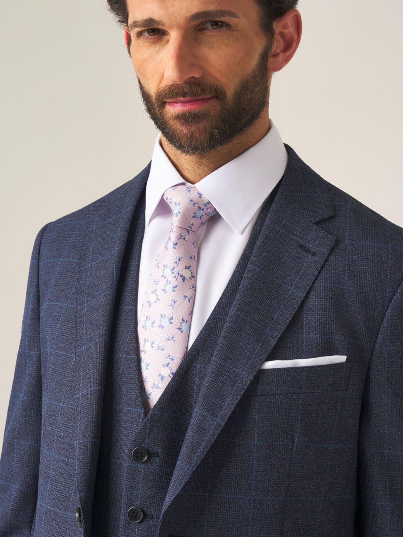 Image 4 of 5 of Skopes Anello Check Tailored Fit Suit Jacket - Blue