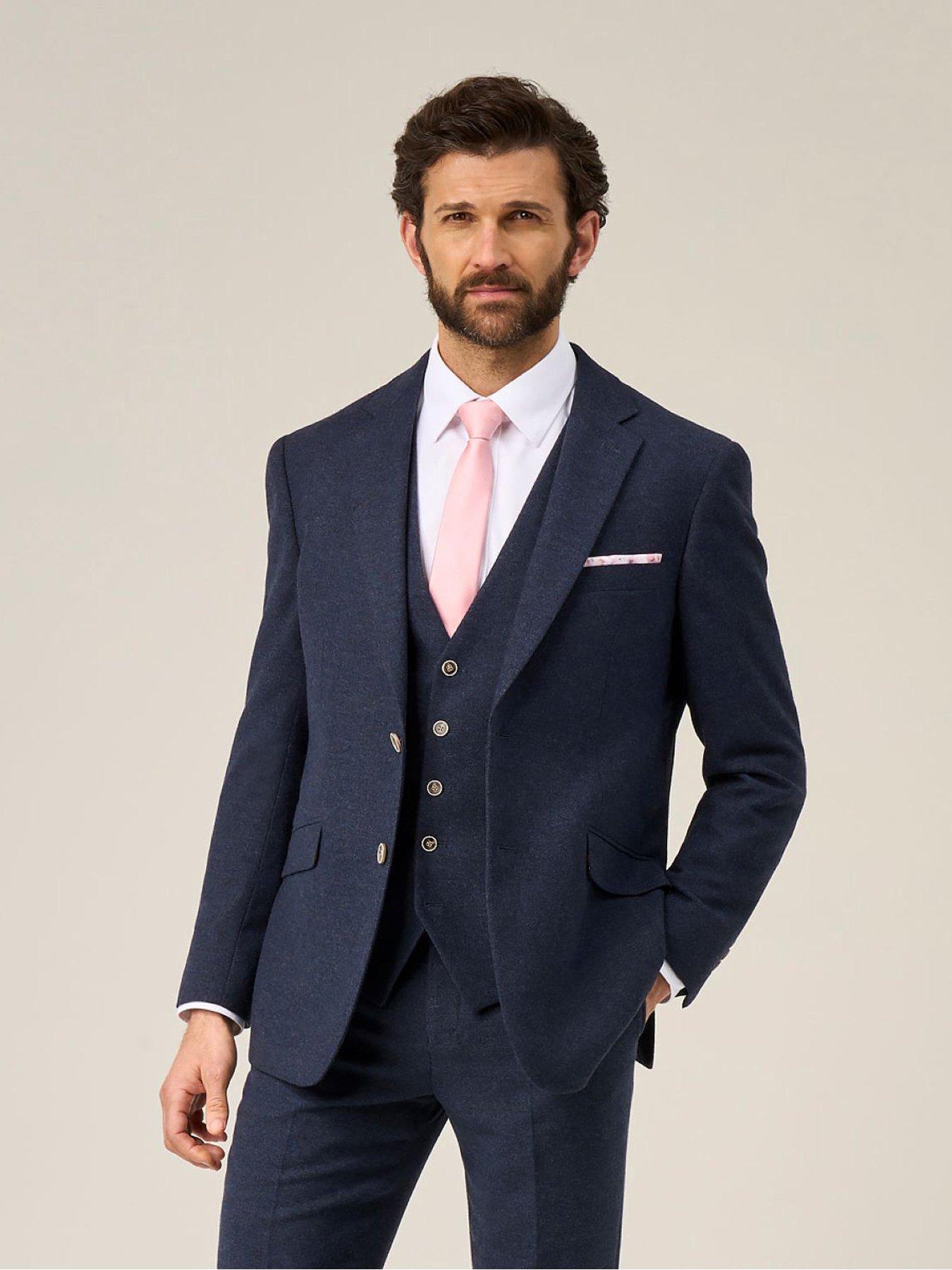 Skopes Jude Herringbone Tailored Fit Suit Jacket, Navy, Size 52R, Men