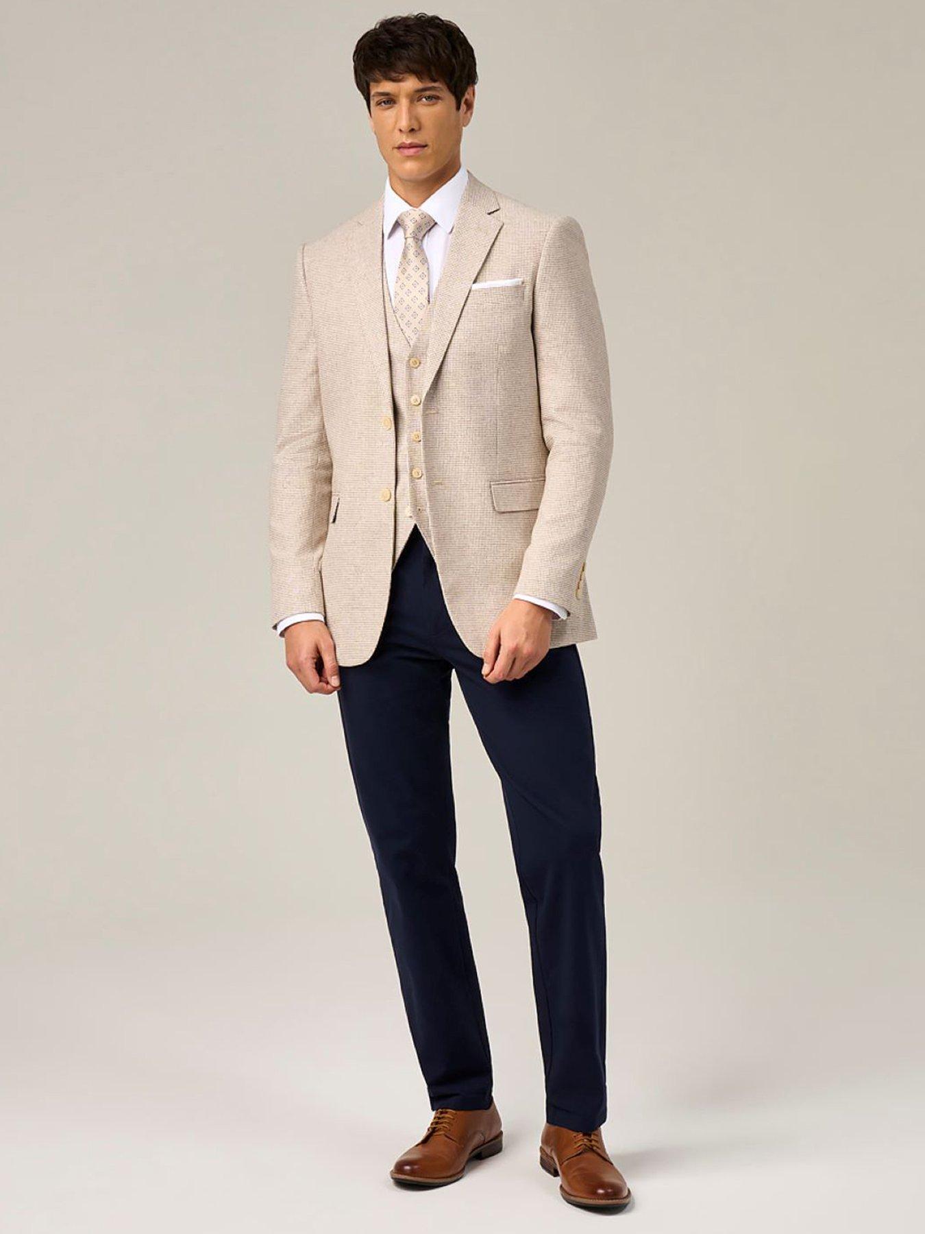 Image 3 of 7 of Skopes Aurelio Houndstooth Suit Jacket - Beige