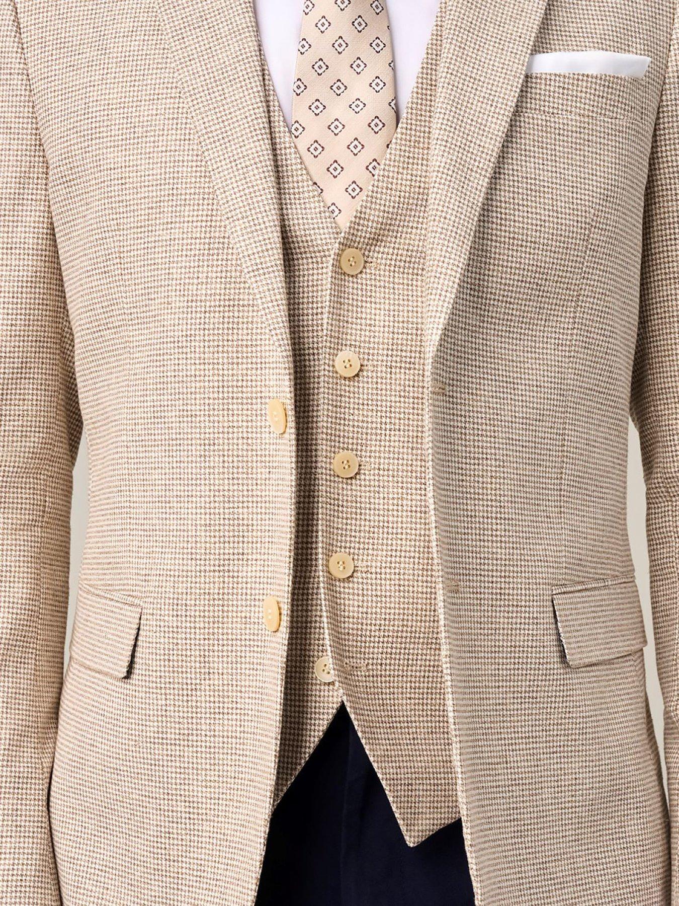 Image 6 of 7 of Skopes Aurelio Houndstooth Suit Jacket - Beige