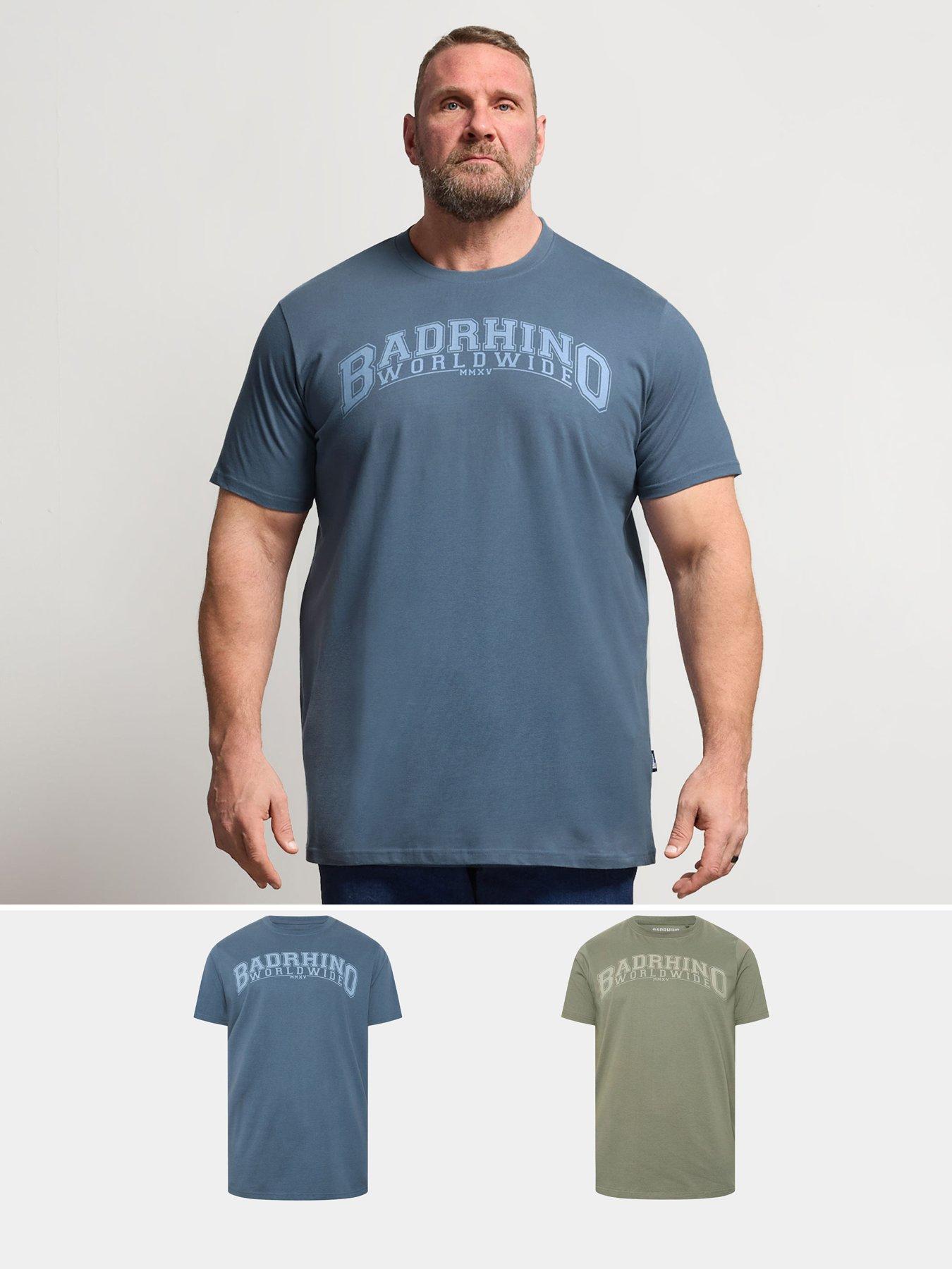 BadRhino 2 Pack Worldwide T-Shirts, Green, Size 1Xl, Men