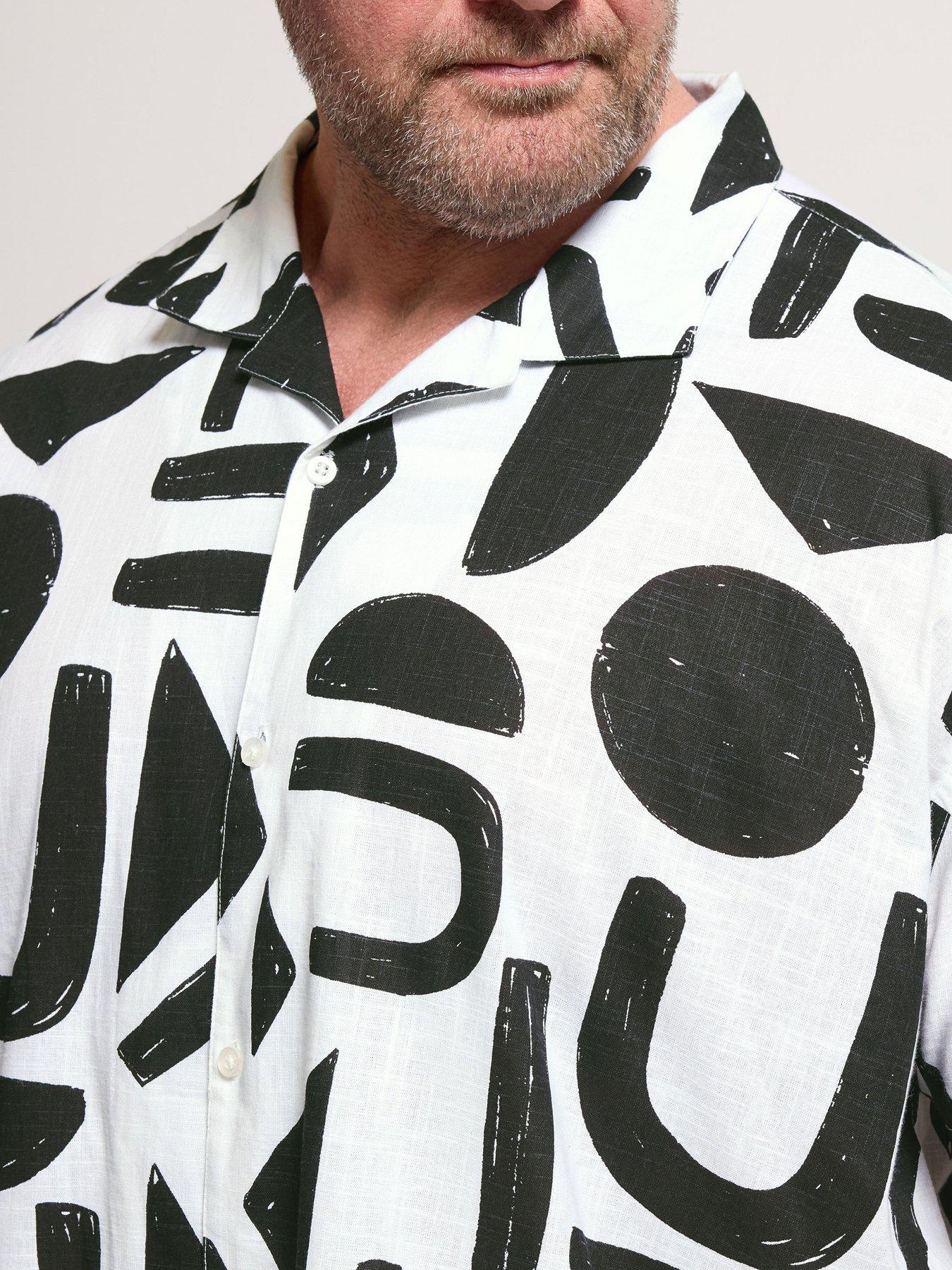 Image 4 of 5 of BadRhino Abstract Print Short Sleeve Shirt - Black