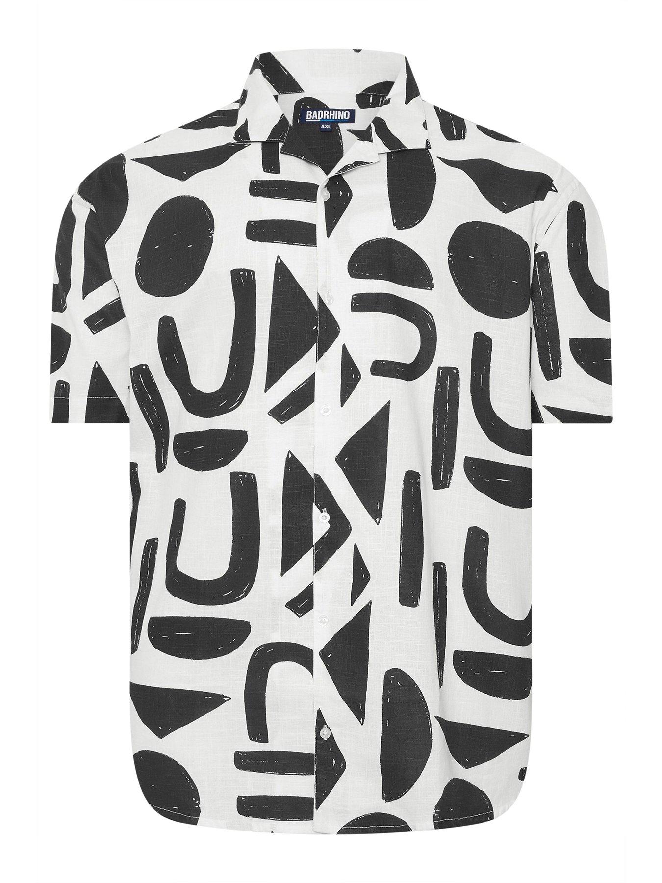 Image 5 of 5 of BadRhino Abstract Print Short Sleeve Shirt - Black