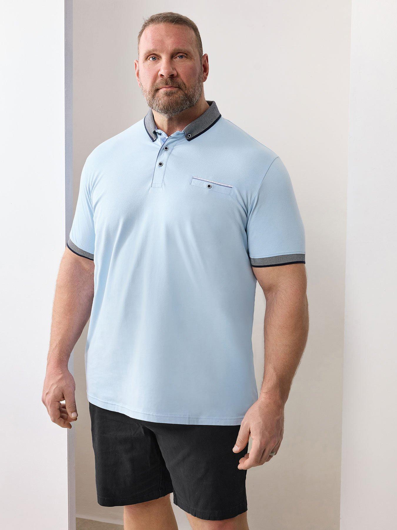 BadRhino Chambray Pocket Polo Shirt, Blue, Size L, Men