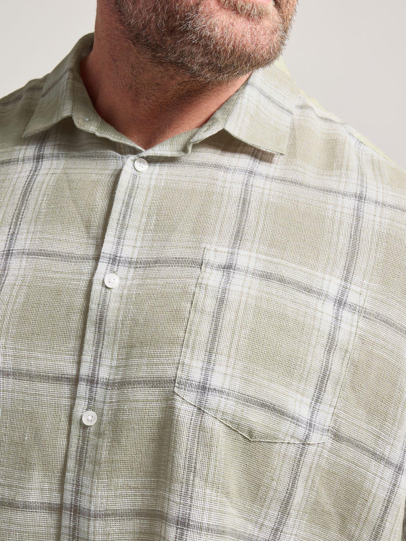Image 4 of 4 of BadRhino Badrhino Textured Check Short Sleeve Shirt