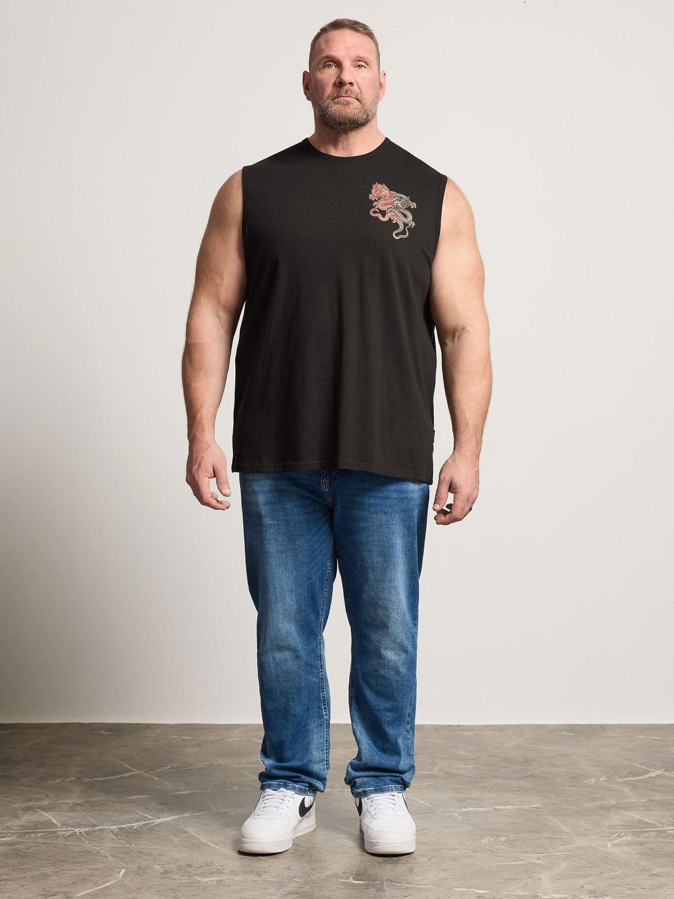Image 3 of 6 of BadRhino Dragon Print Muscle Vest - Black