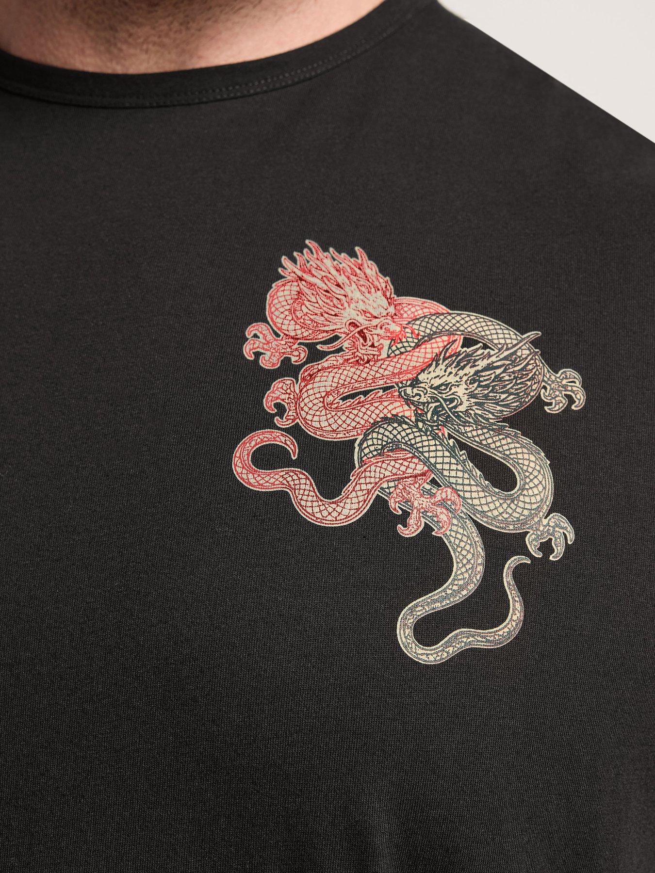 Image 5 of 6 of BadRhino Dragon Print Muscle Vest - Black