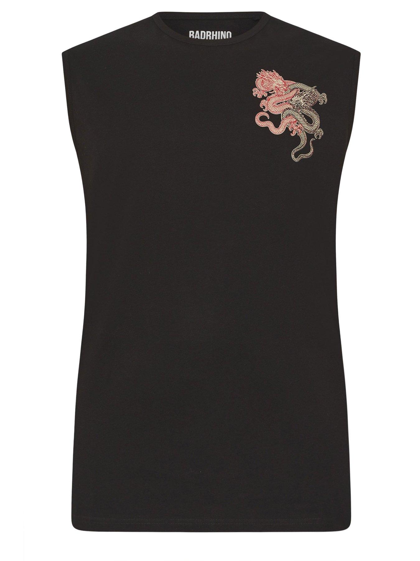 Image 6 of 6 of BadRhino Dragon Print Muscle Vest - Black