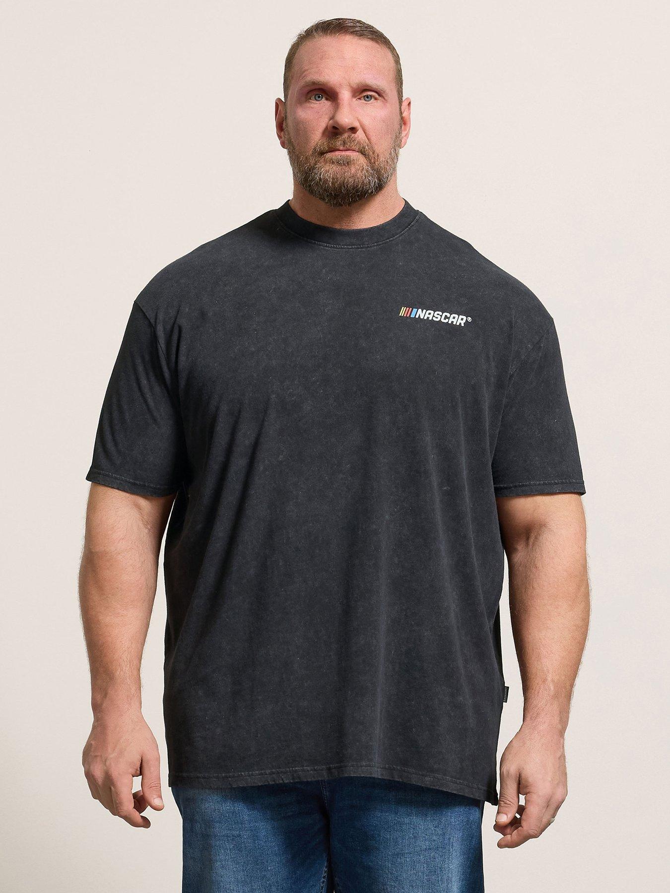 BadRhino Acid Wash Nascar T-Shirt, Black, Size 5-6Xl, Men