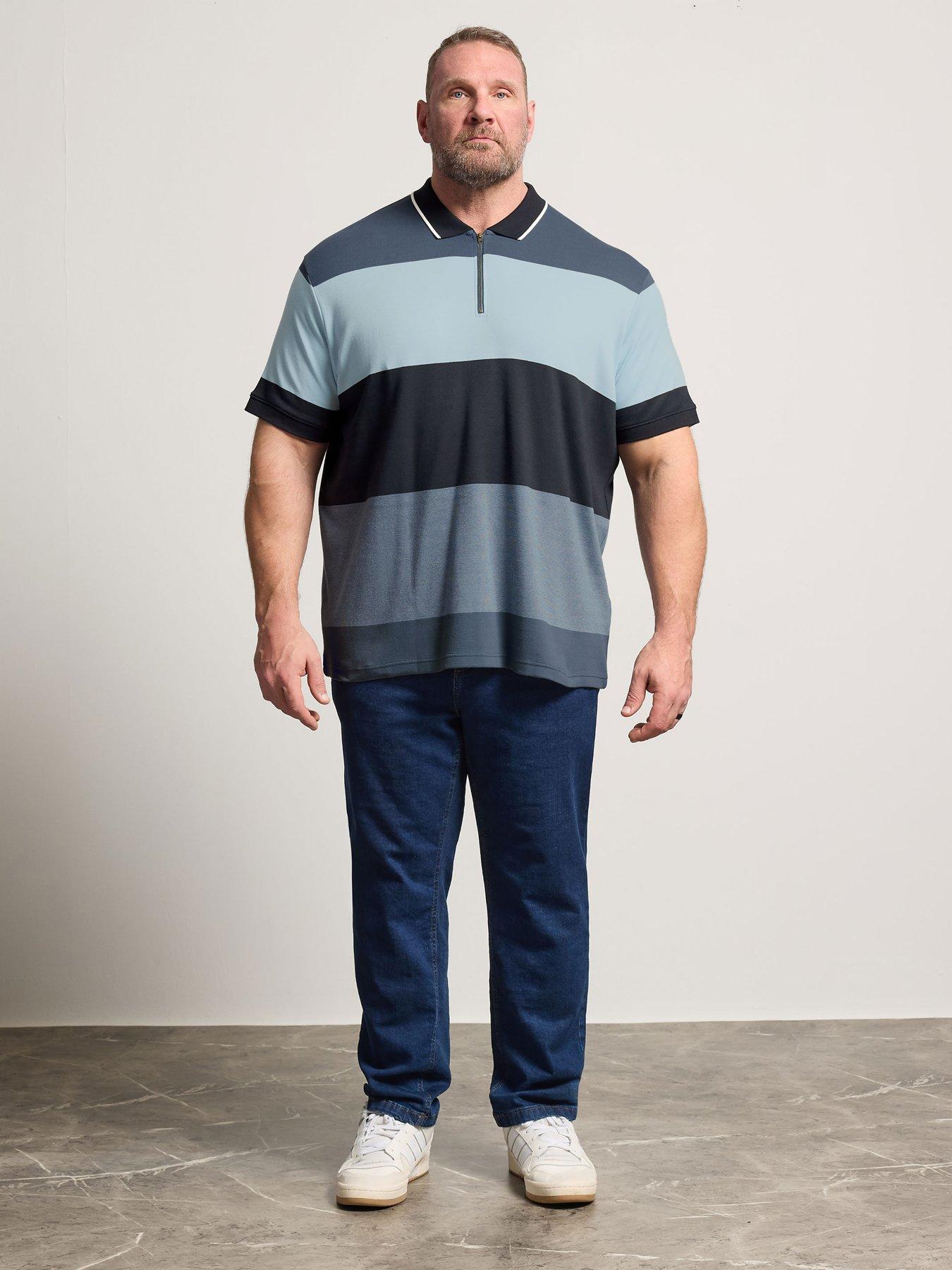 Image 3 of 5 of BadRhino Badrhino Striped Zip Polo Shirt
