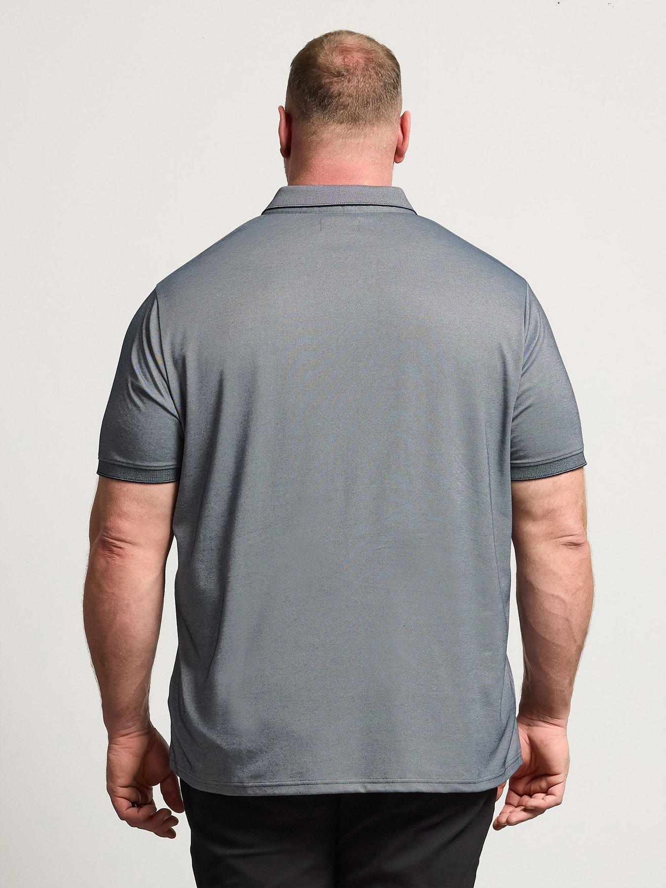 Image 2 of 5 of BadRhino Two Tone Textured Polo Shirt - Blue