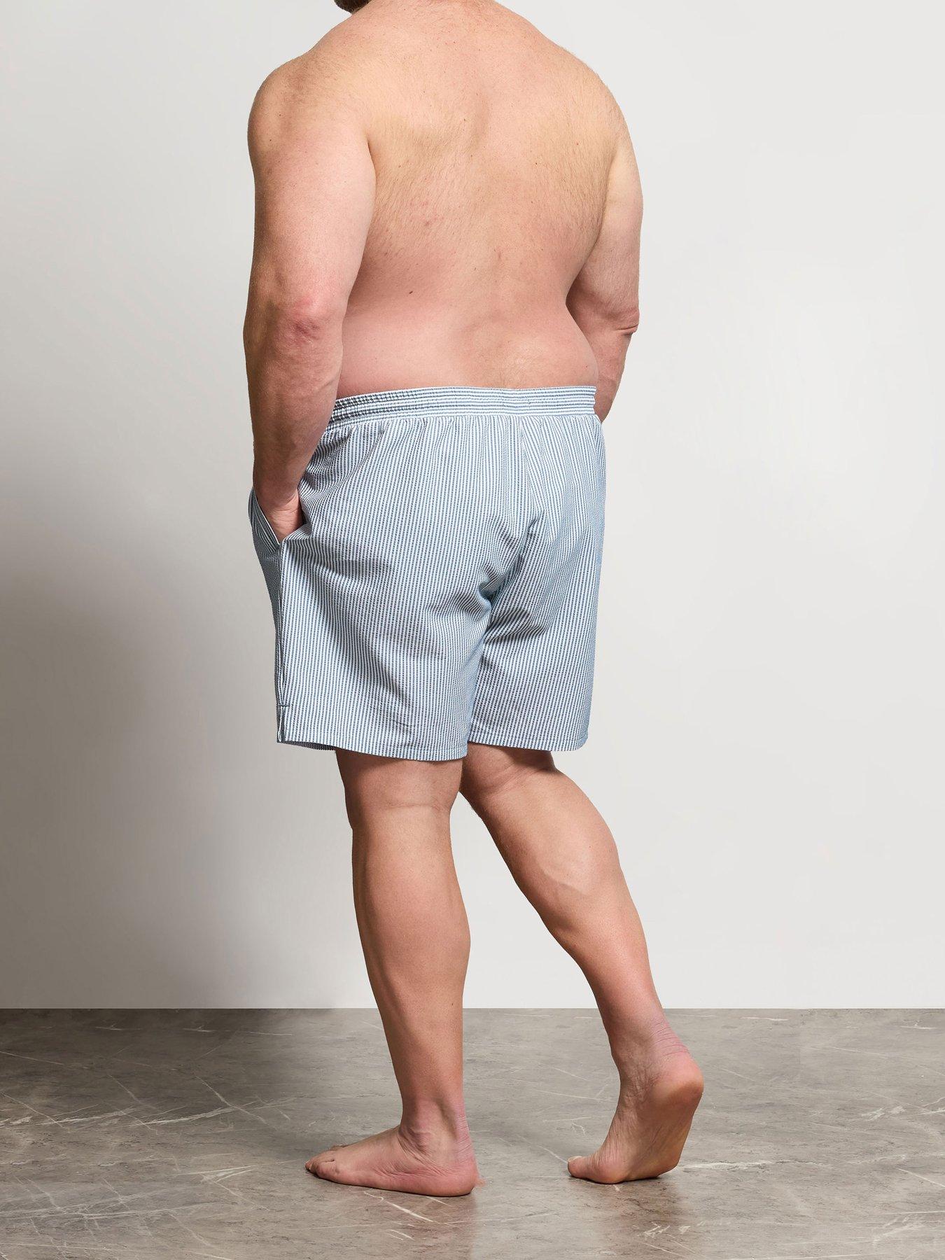 Image 2 of 4 of BadRhino Seersucker Stripe Swim Shorts - Blue