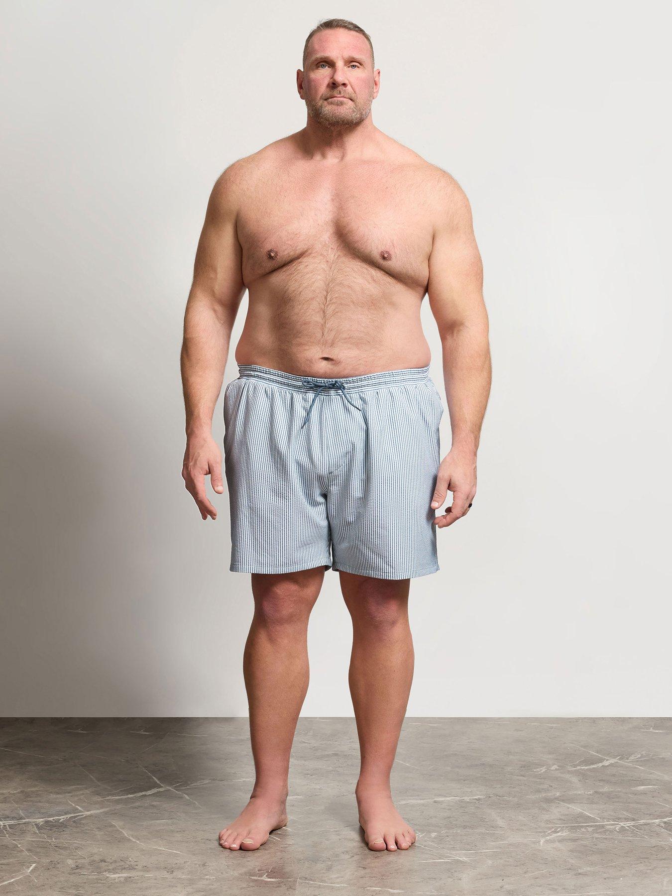 Image 3 of 4 of BadRhino Seersucker Stripe Swim Shorts - Blue
