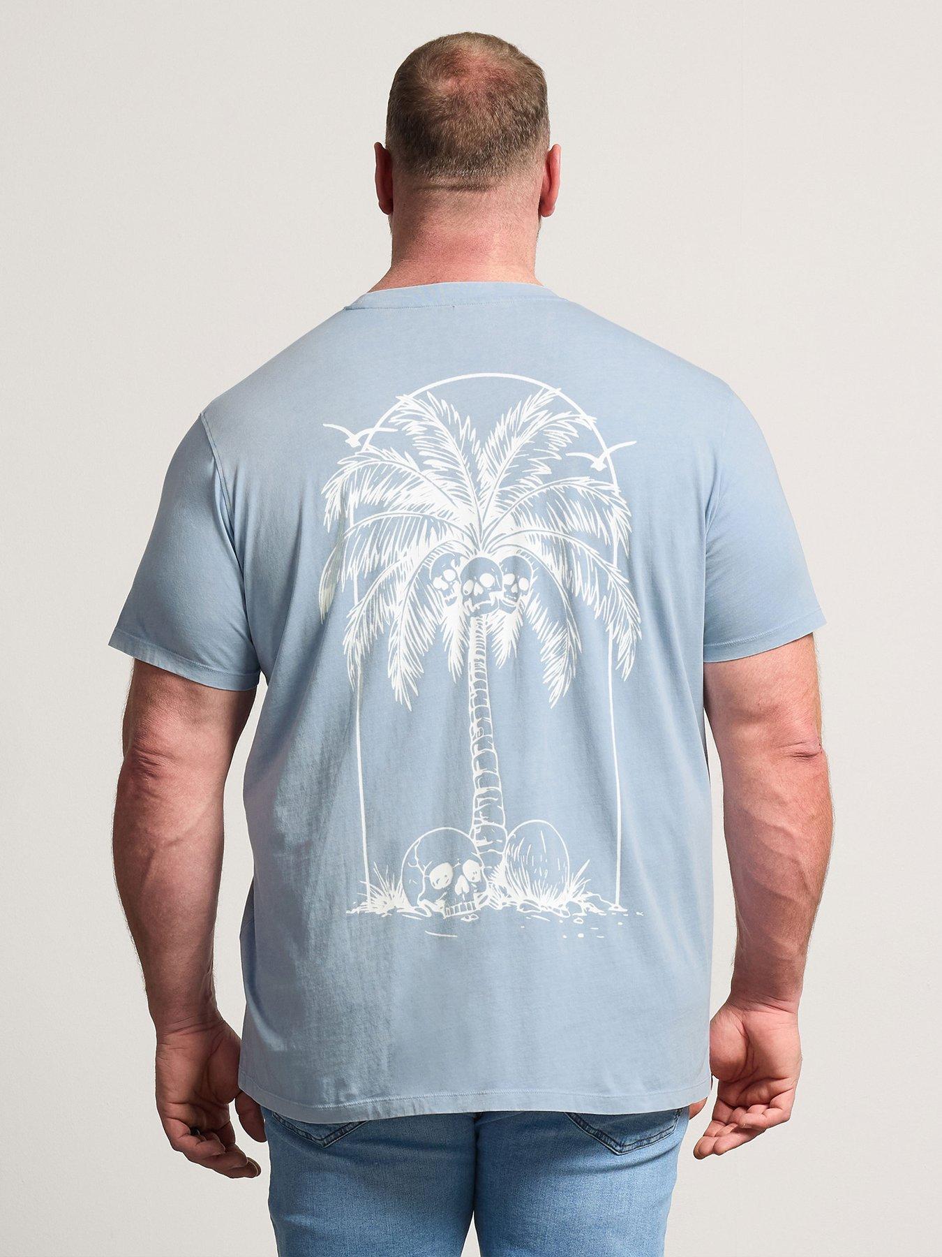 Image 2 of 4 of BadRhino Acid Wash Skull T-Shirt - Blue
