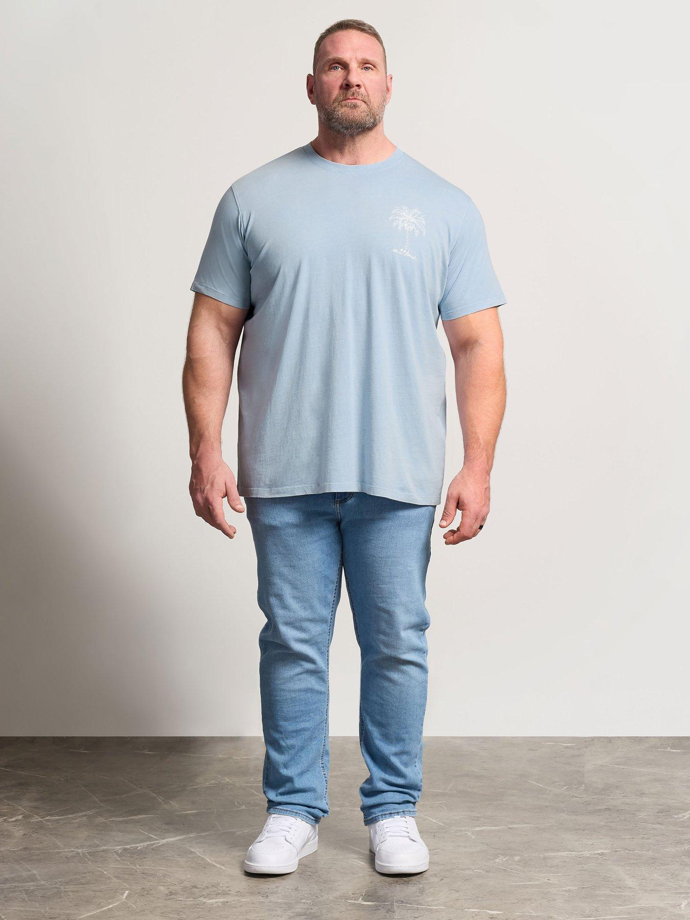 Image 3 of 4 of BadRhino Acid Wash Skull T-Shirt - Blue