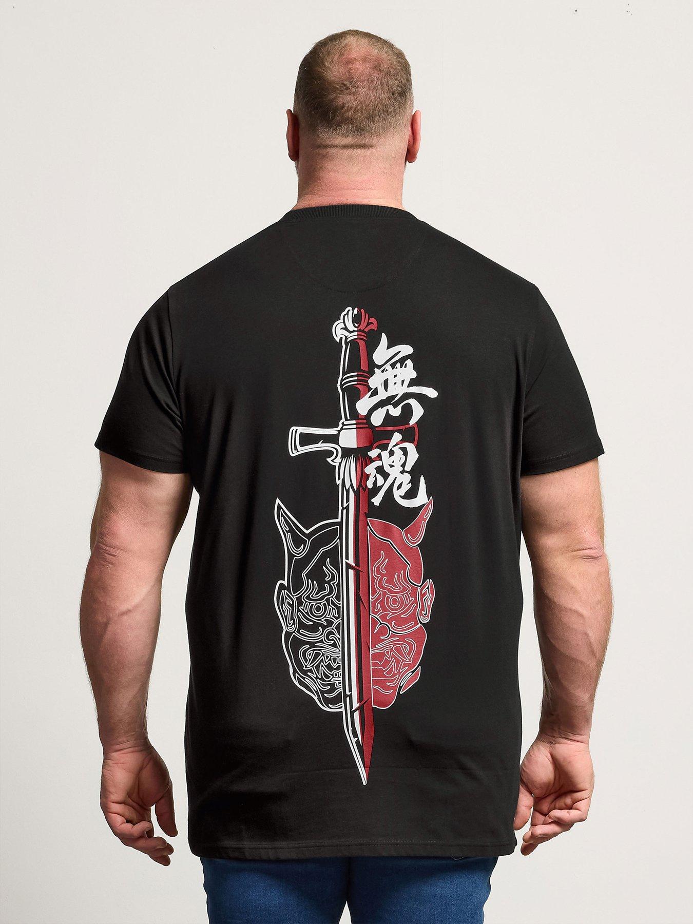 Image 2 of 6 of BadRhino Badrhino Ooni Sword Split Longline T-shirt
