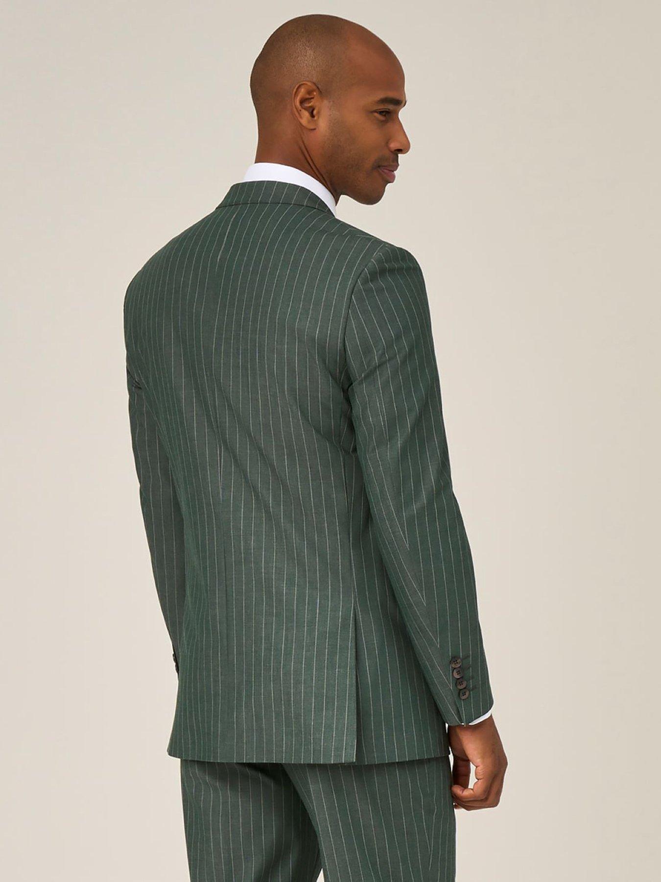 Image 2 of 6 of Skopes Skopes Levins Green Pinstripe Tailored Fit Suit Jacket