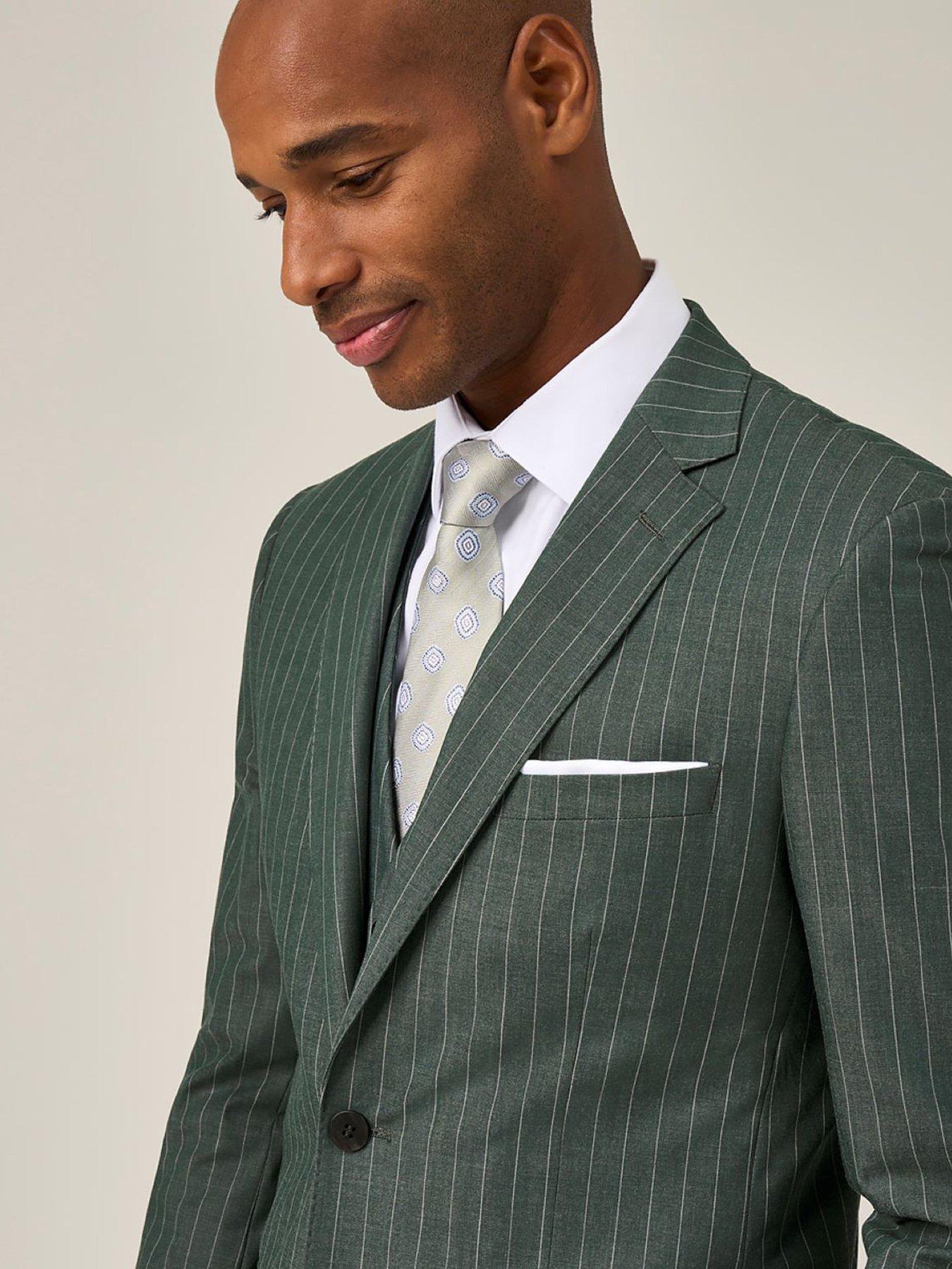 Image 4 of 6 of Skopes Skopes Levins Green Pinstripe Tailored Fit Suit Jacket