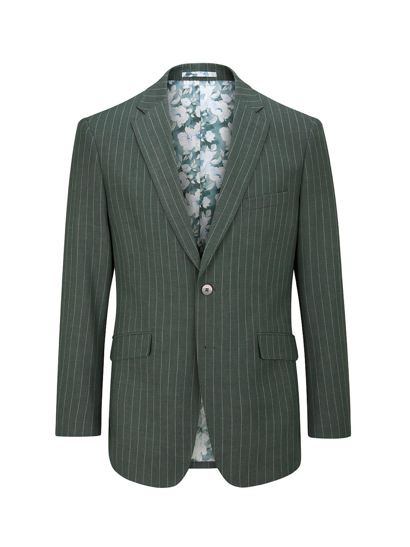 Image 6 of 6 of Skopes Skopes Levins Green Pinstripe Tailored Fit Suit Jacket