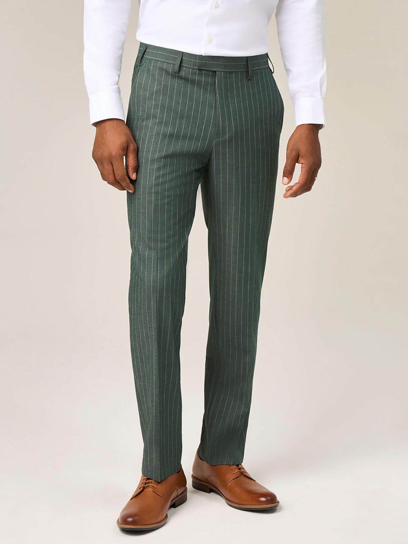 Skopes Skopes Levins Green Pinstripe Tailored Fit Suit Trousers