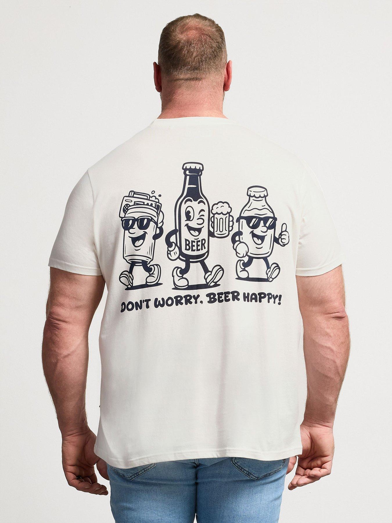 Image 2 of 5 of BadRhino Don't Worry Beer Happy T-Shirt - White