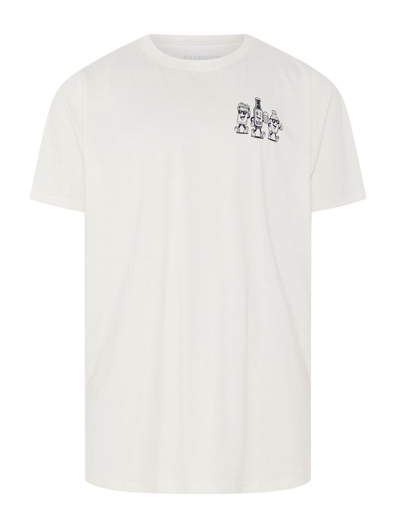 Image 5 of 5 of BadRhino Don't Worry Beer Happy T-Shirt - White
