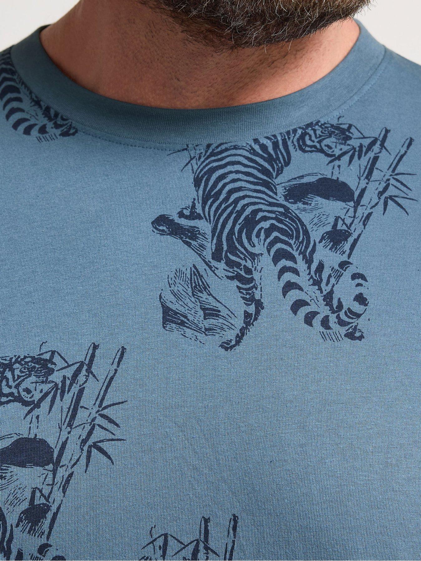 Image 4 of 4 of BadRhino Tiger Bamboo T-Shirt - Blue