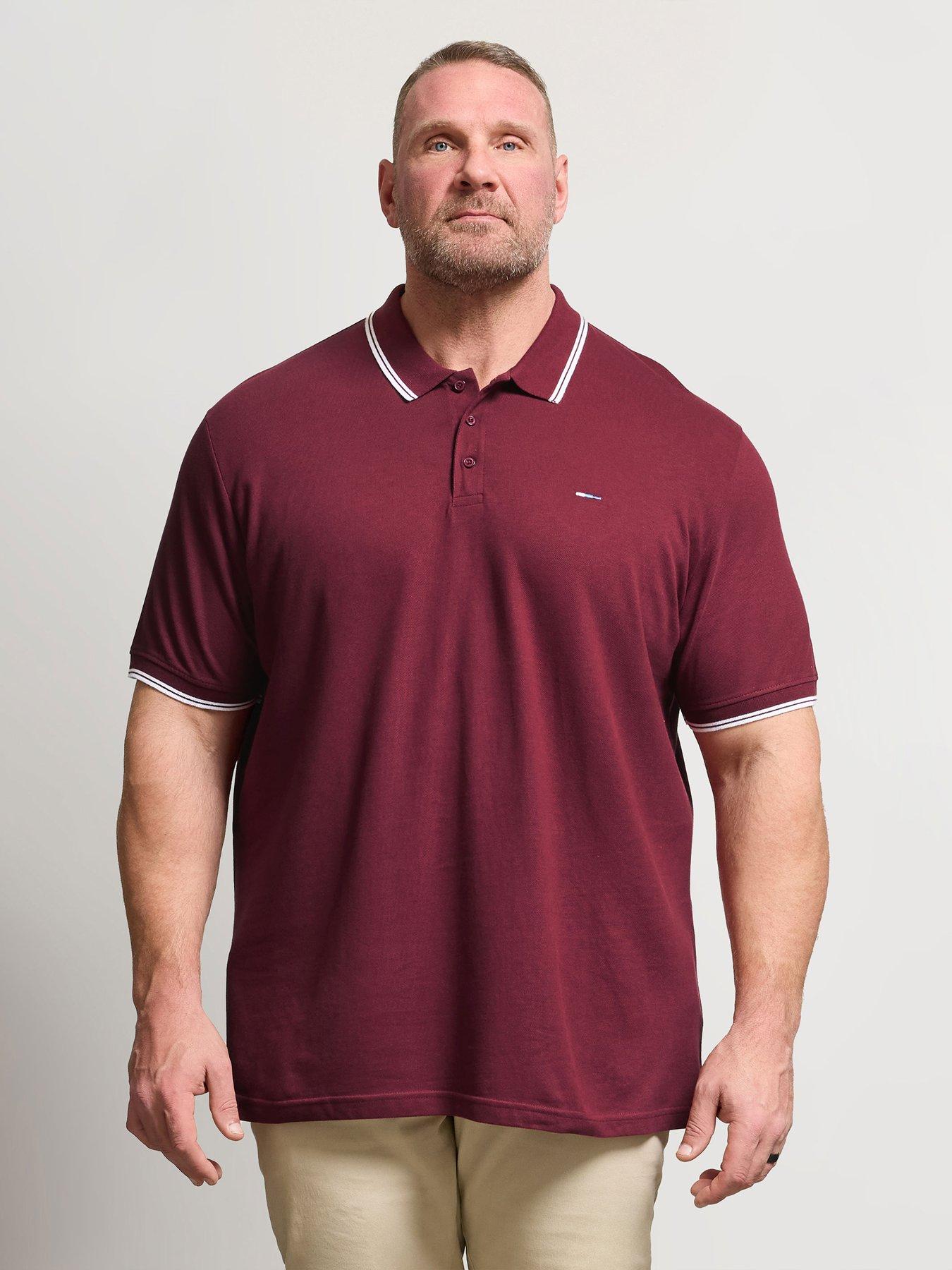 BadRhino Cabernet Tipped Polo Shirt - Red