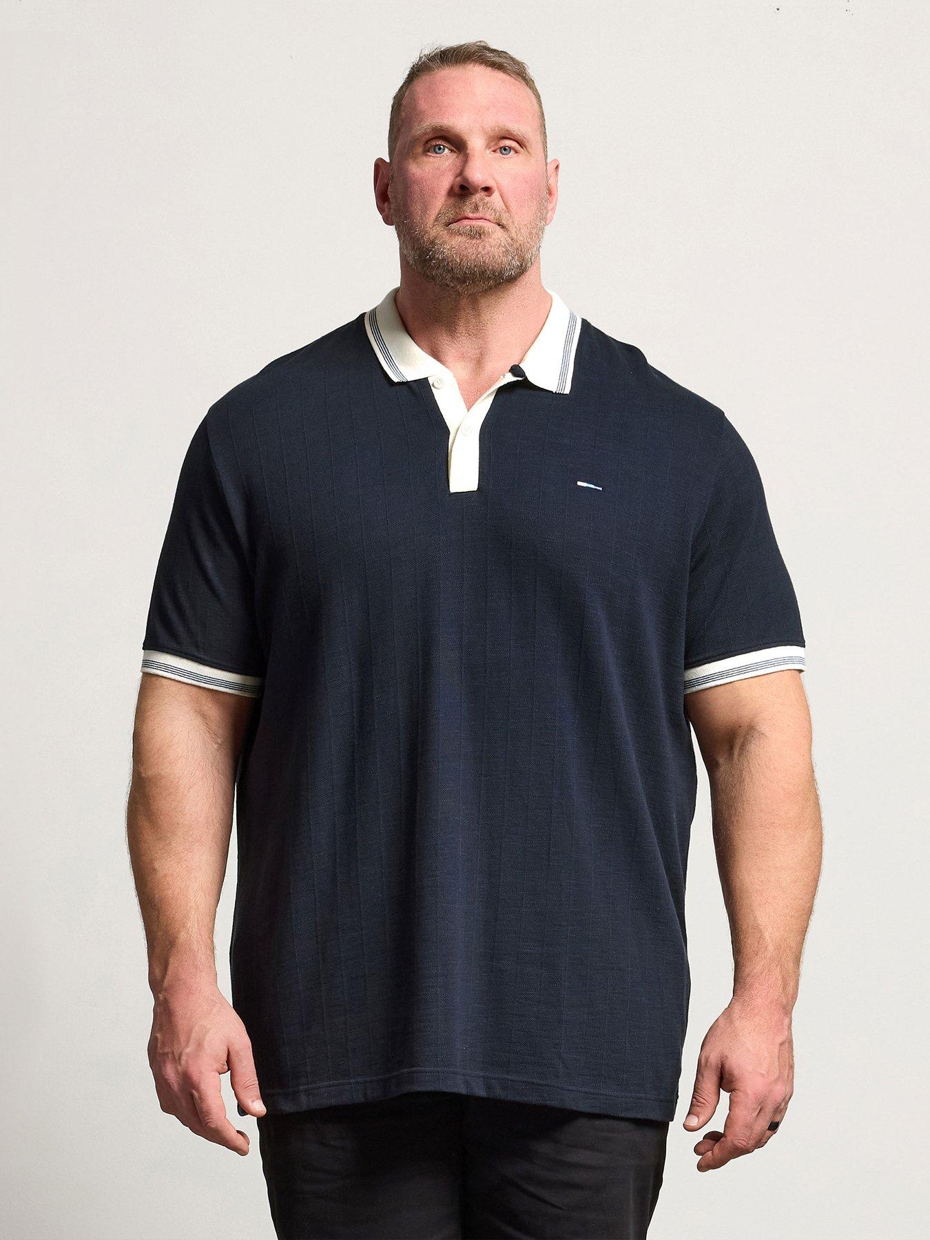 BadRhino Mini Check Polo Shirt, Blue, Size 4Xl, Men