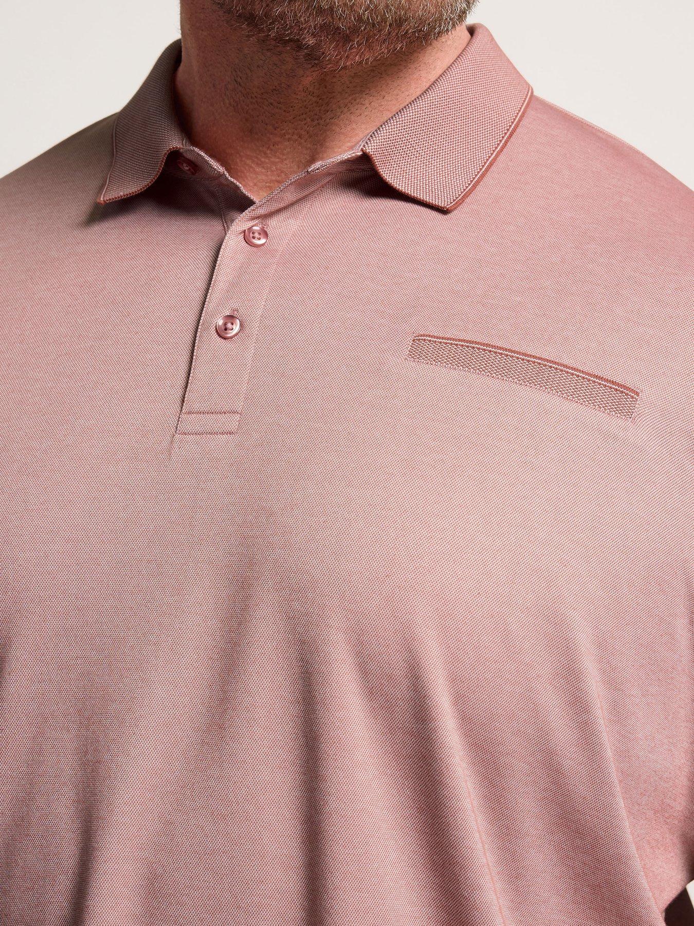 Image 4 of 5 of BadRhino Two Tone Textured Polo Shirt - Red