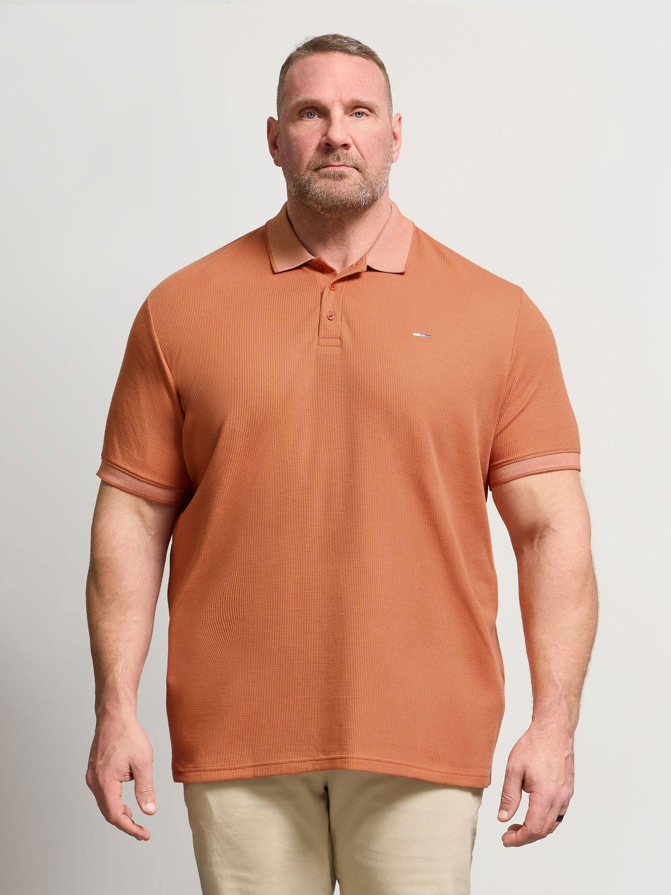Image 1 of 5 of BadRhino Two Tone Waffle Polo Shirt - Orange