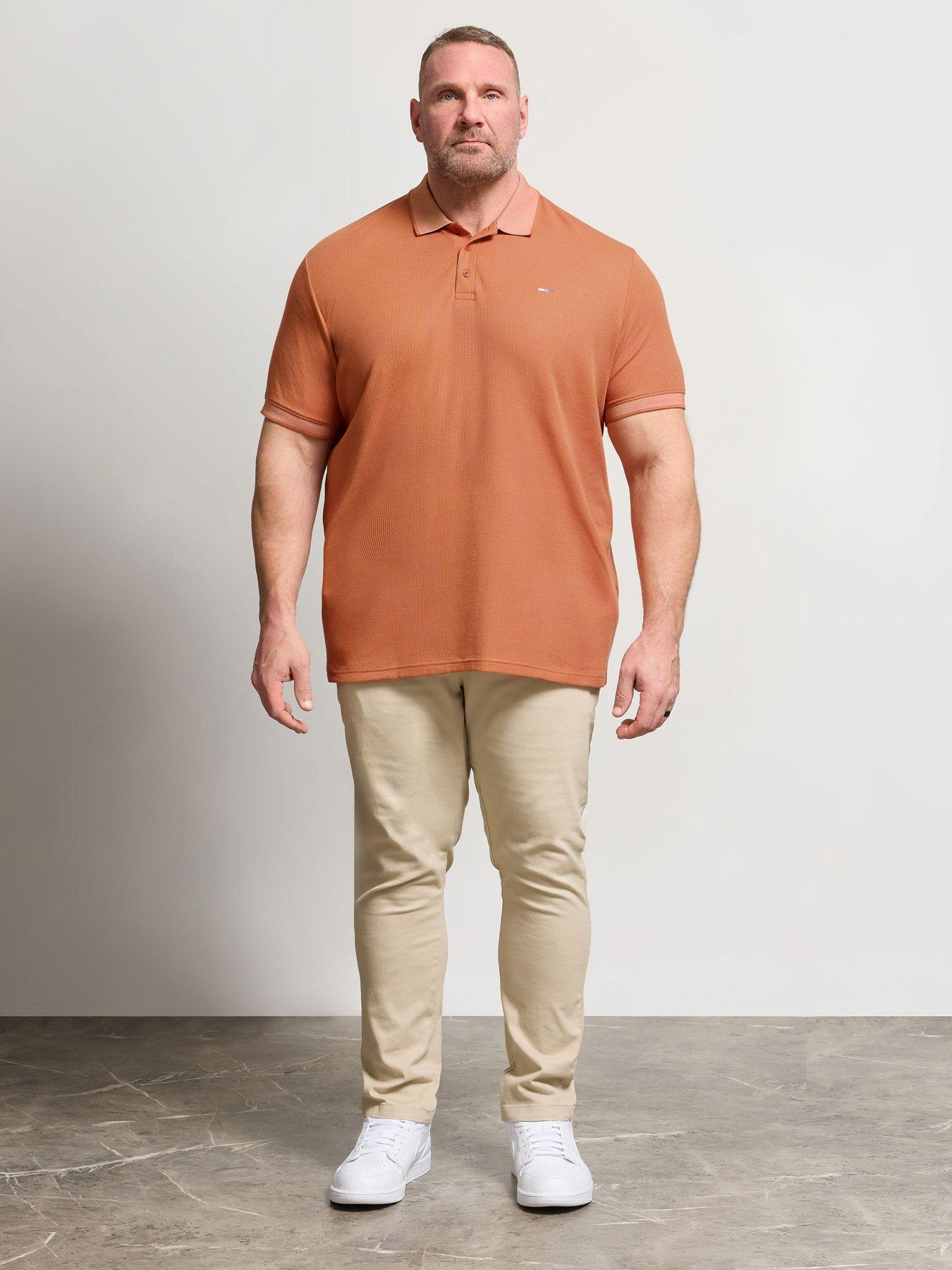Image 3 of 5 of BadRhino Two Tone Waffle Polo Shirt - Orange