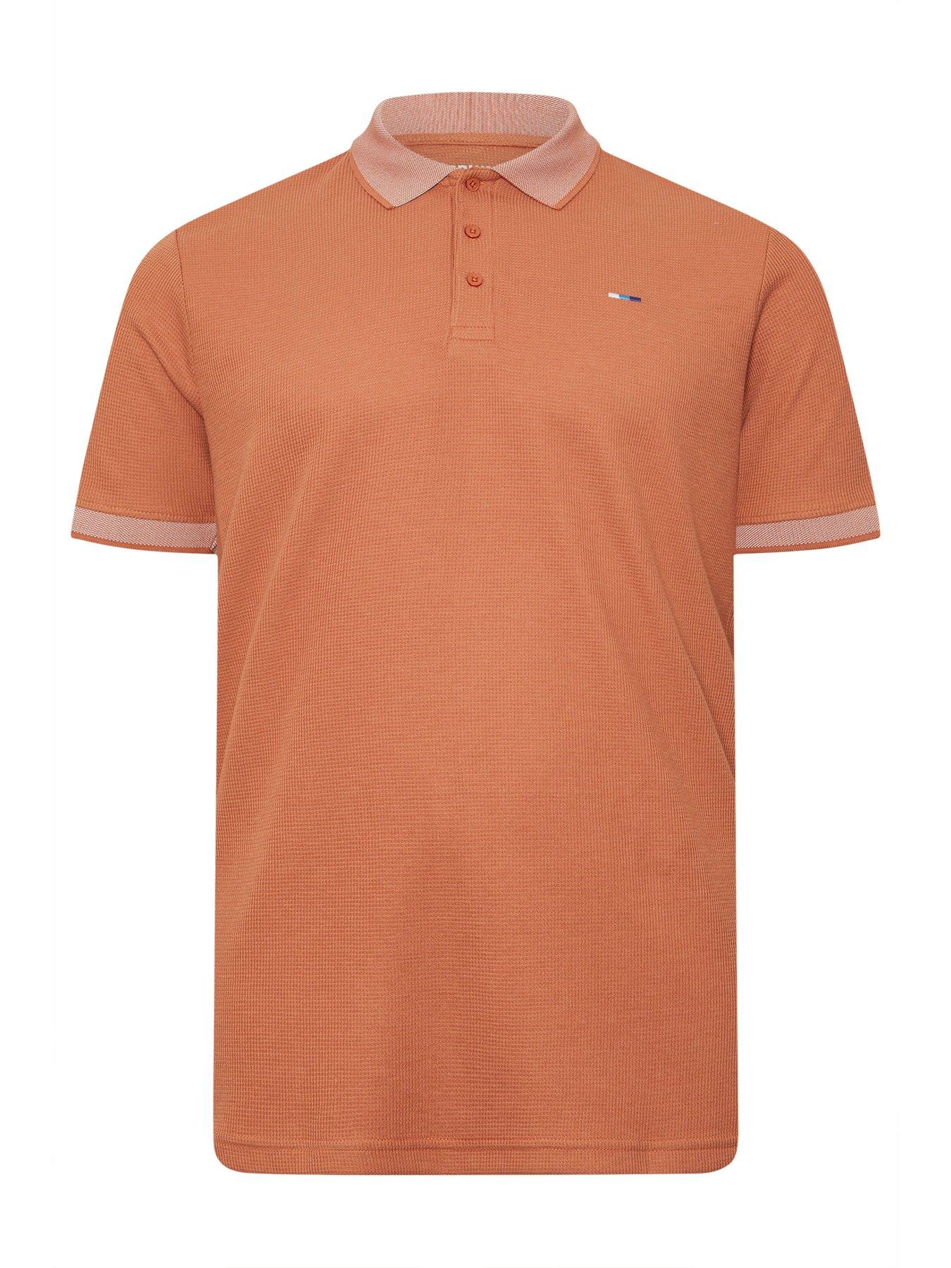 Image 5 of 5 of BadRhino Two Tone Waffle Polo Shirt - Orange