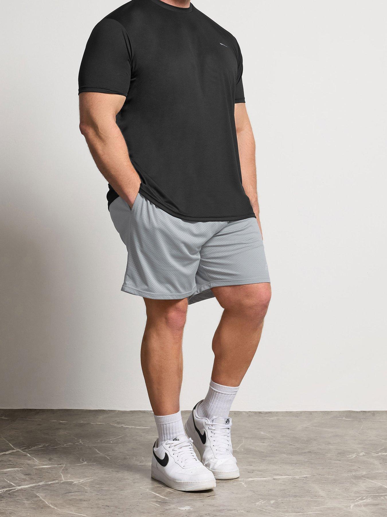 BadRhino Lightweight Mesh Shorts, Grey, Size 5-6Xl, Men