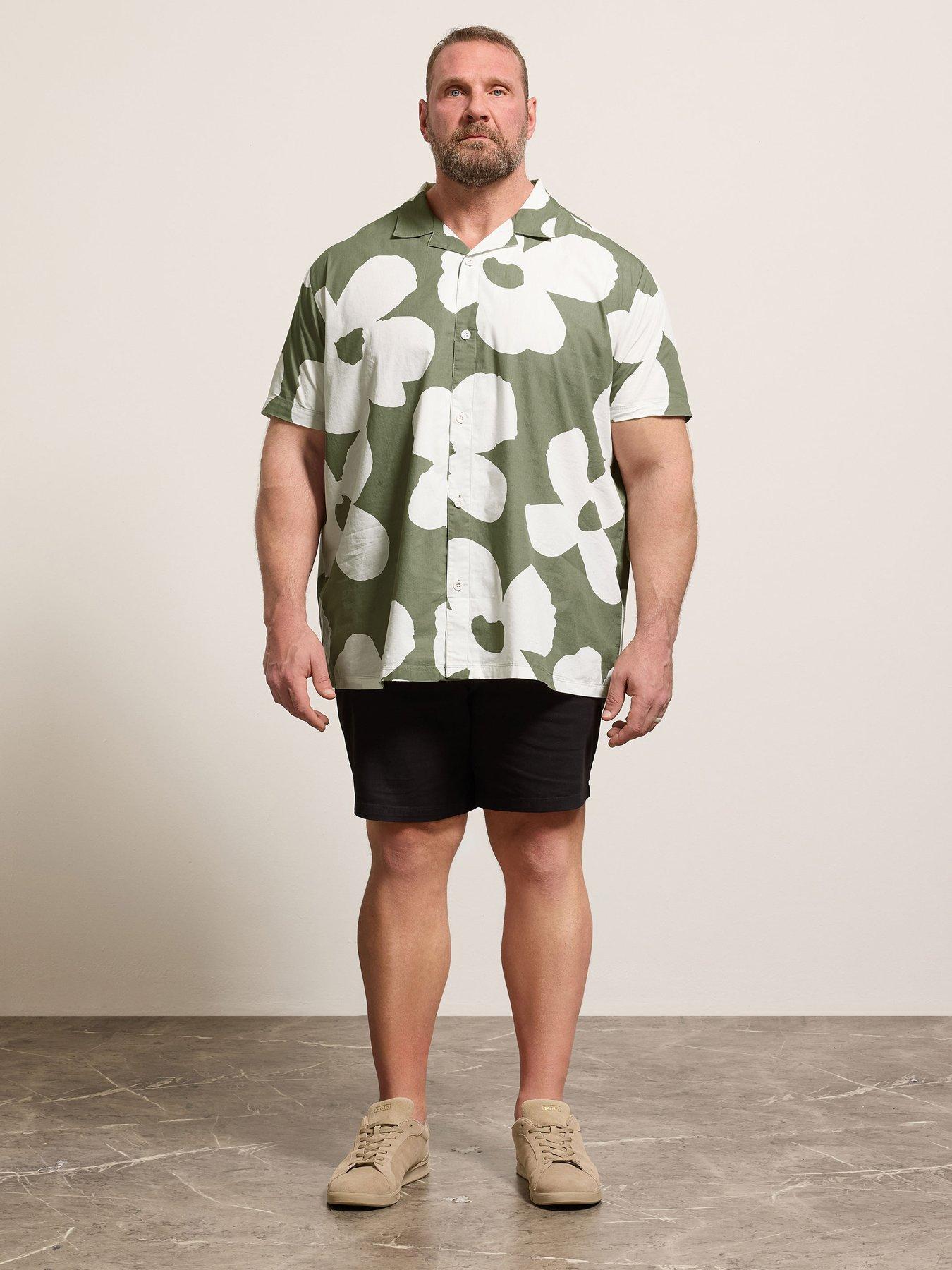 Image 3 of 4 of BadRhino Floral Poplin Short Sleeve Shirt - Green
