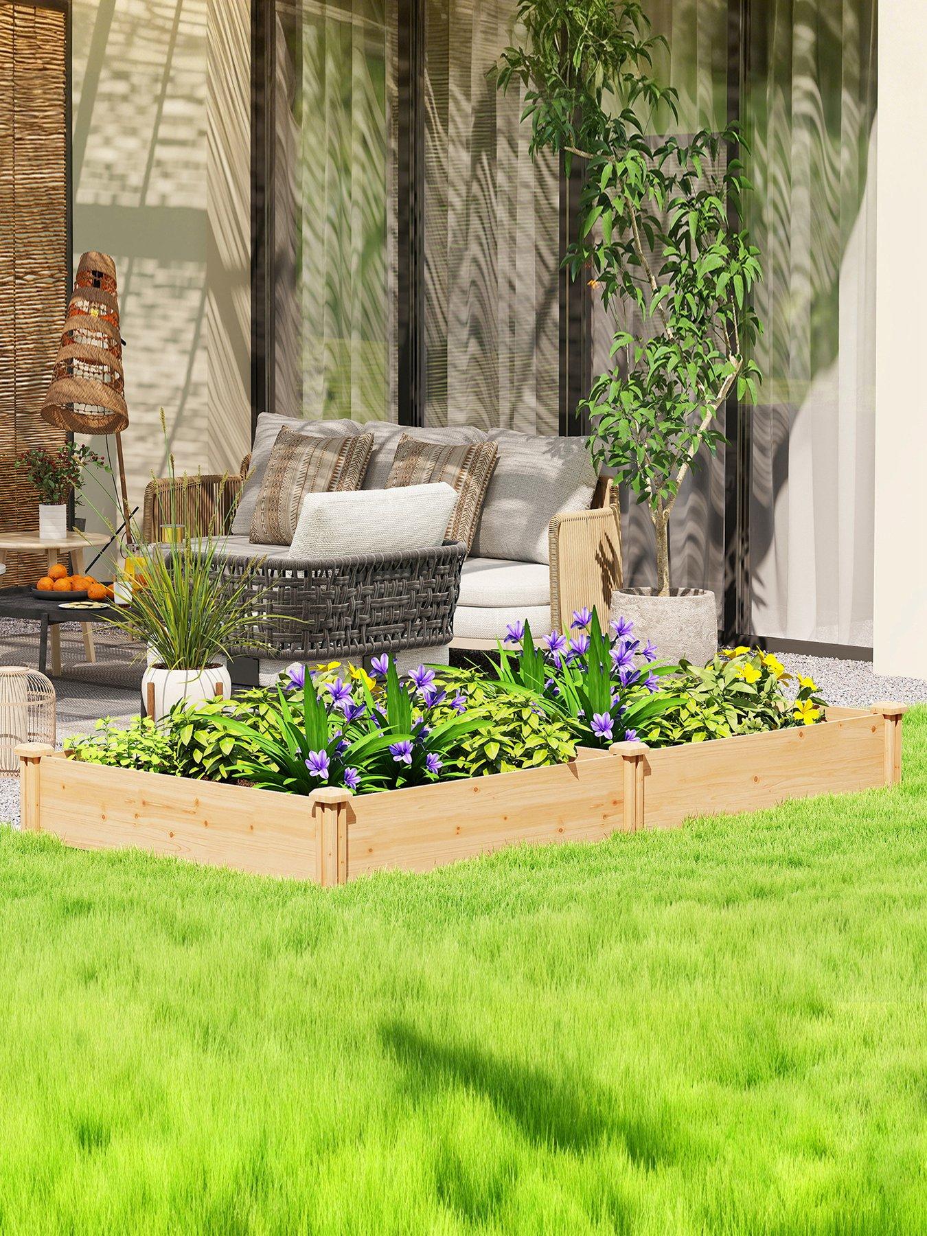 OutSunny Garden Bed Flat 235W X 121D X 26H Cm