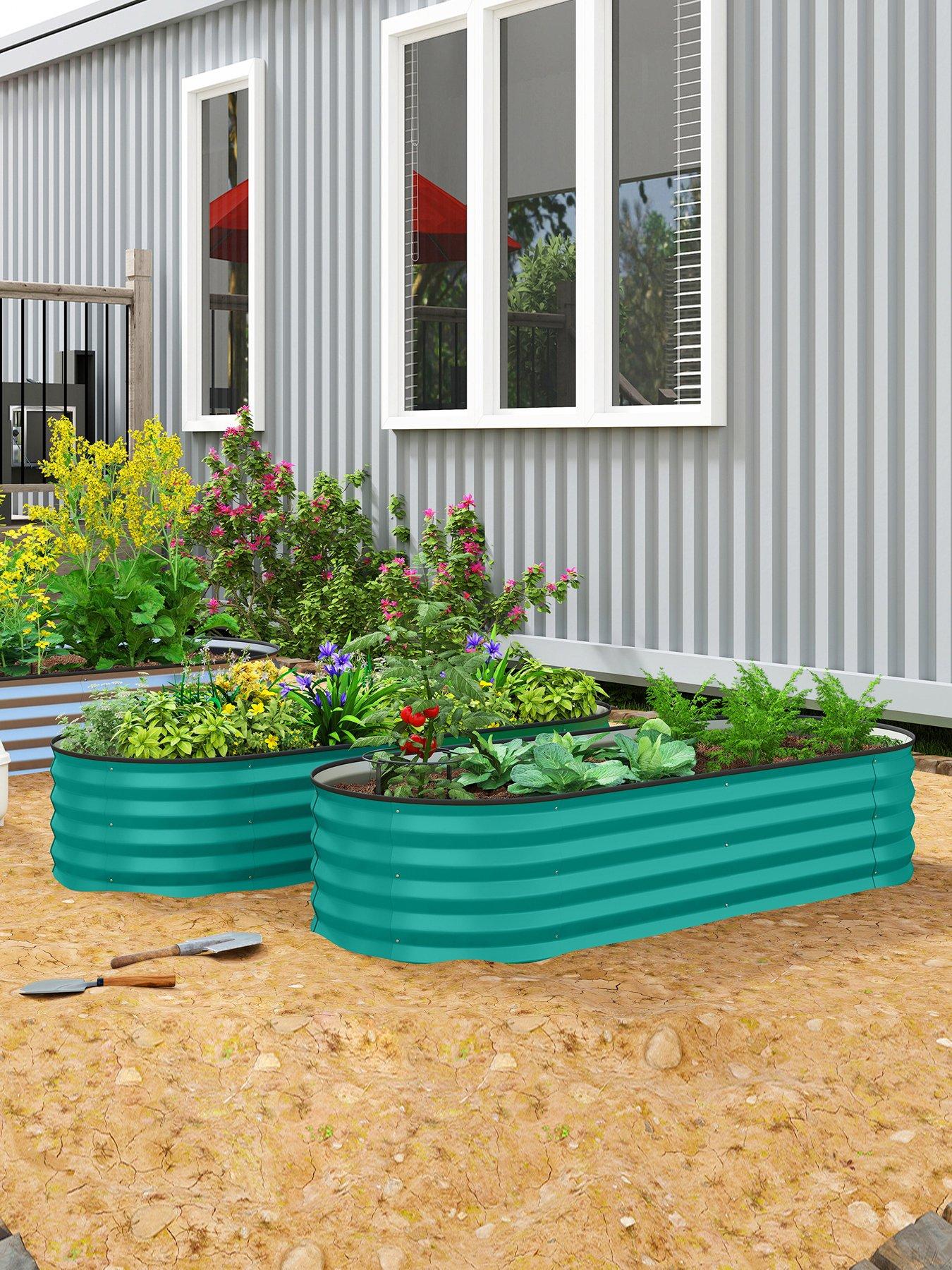 OutSunny Set Of 2 Garden Bed 150W X 60D X 30H Cm - Green