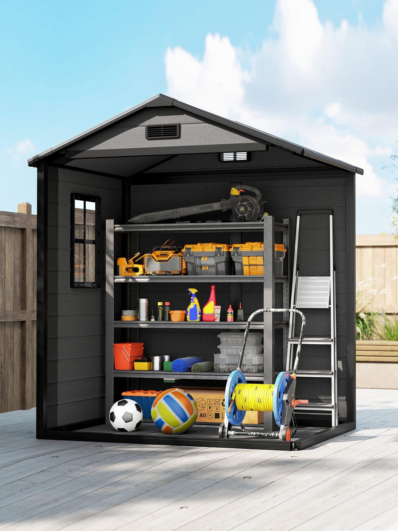 OutSunny Garden Storage Shed 183W x 134D x 173-210H cm