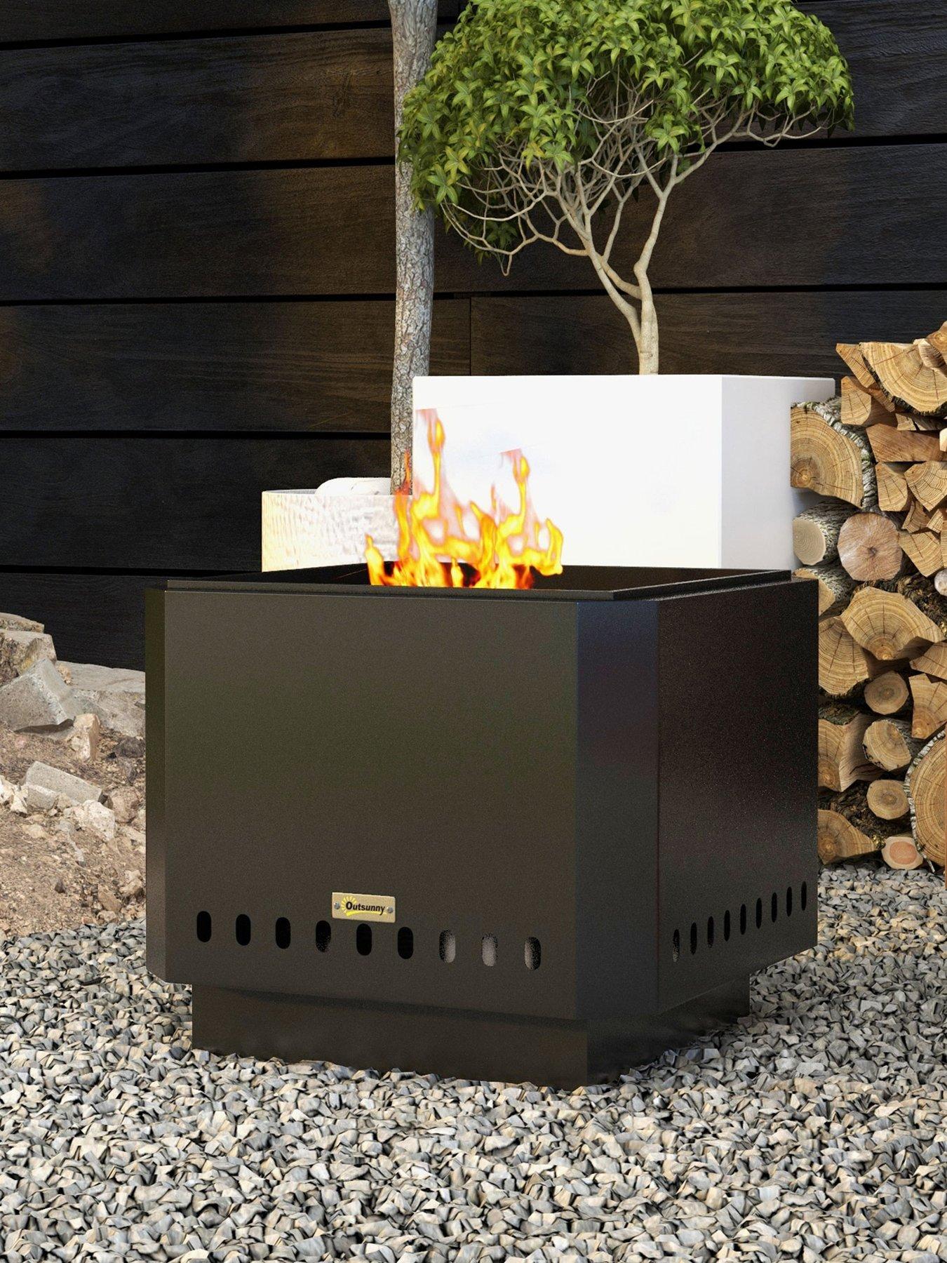Image 1 of 7 of OutSunny Fire Pit 48L x 48W x 41H cm