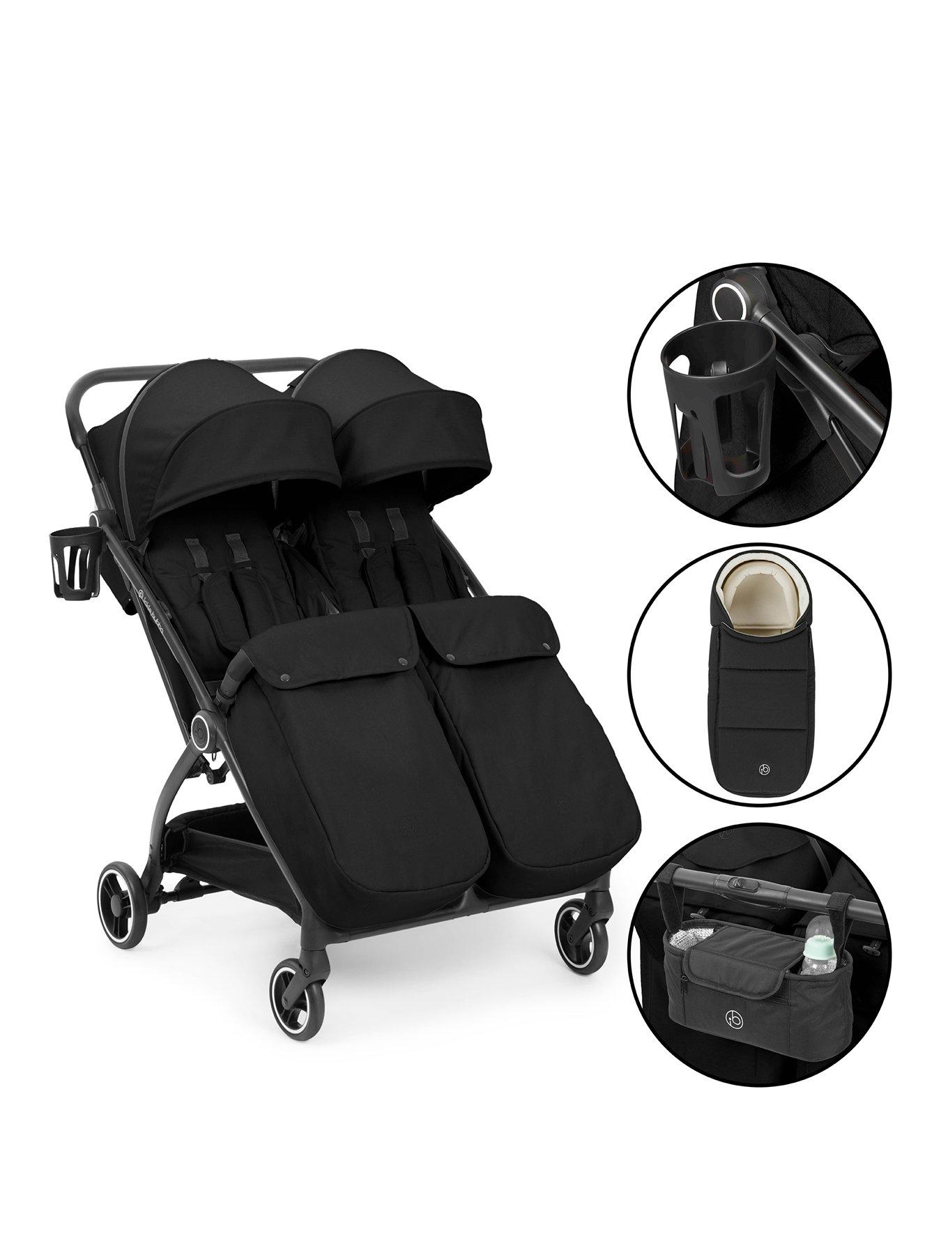 Ickle Bubba Aries Double Prime Autofold Stroller - Black
