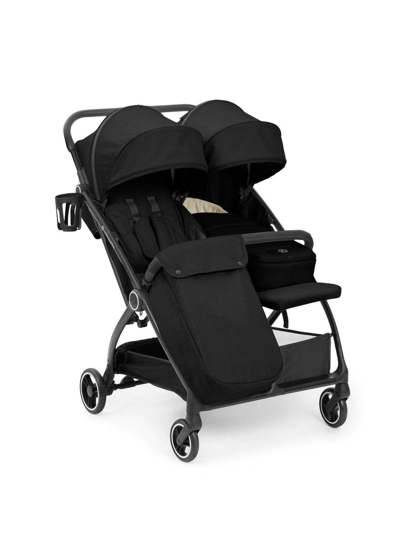 Image 2 of 8 of Ickle Bubba Aries Double Prime Autofold Stroller - Black